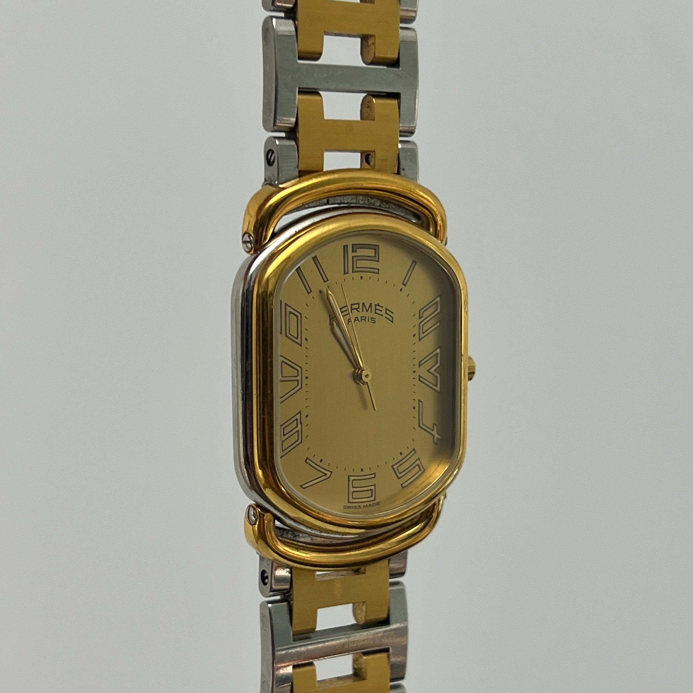 Montre HERMÈS Rallye, Moyen modèle, acier bicolore