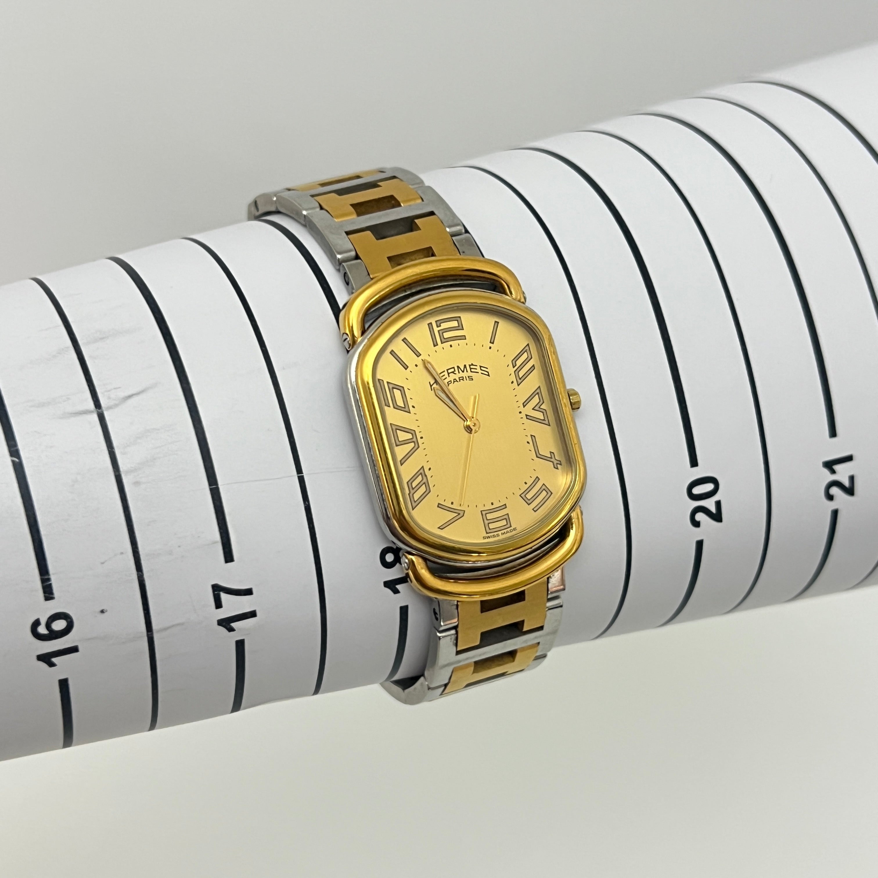 Montre HERMÈS Rallye, Moyen modèle, acier bicolore