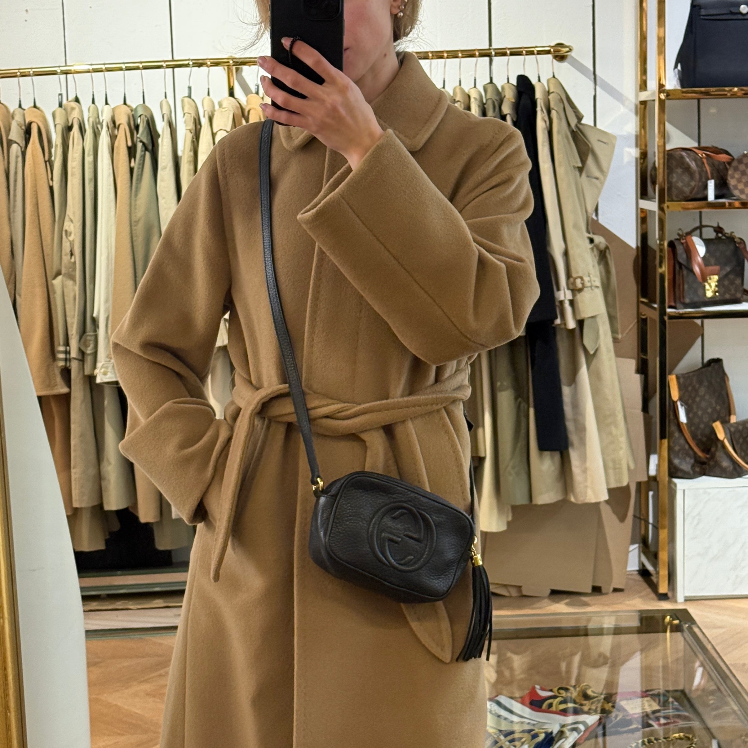 GUCCI Camera Soho Disco black leather handbag