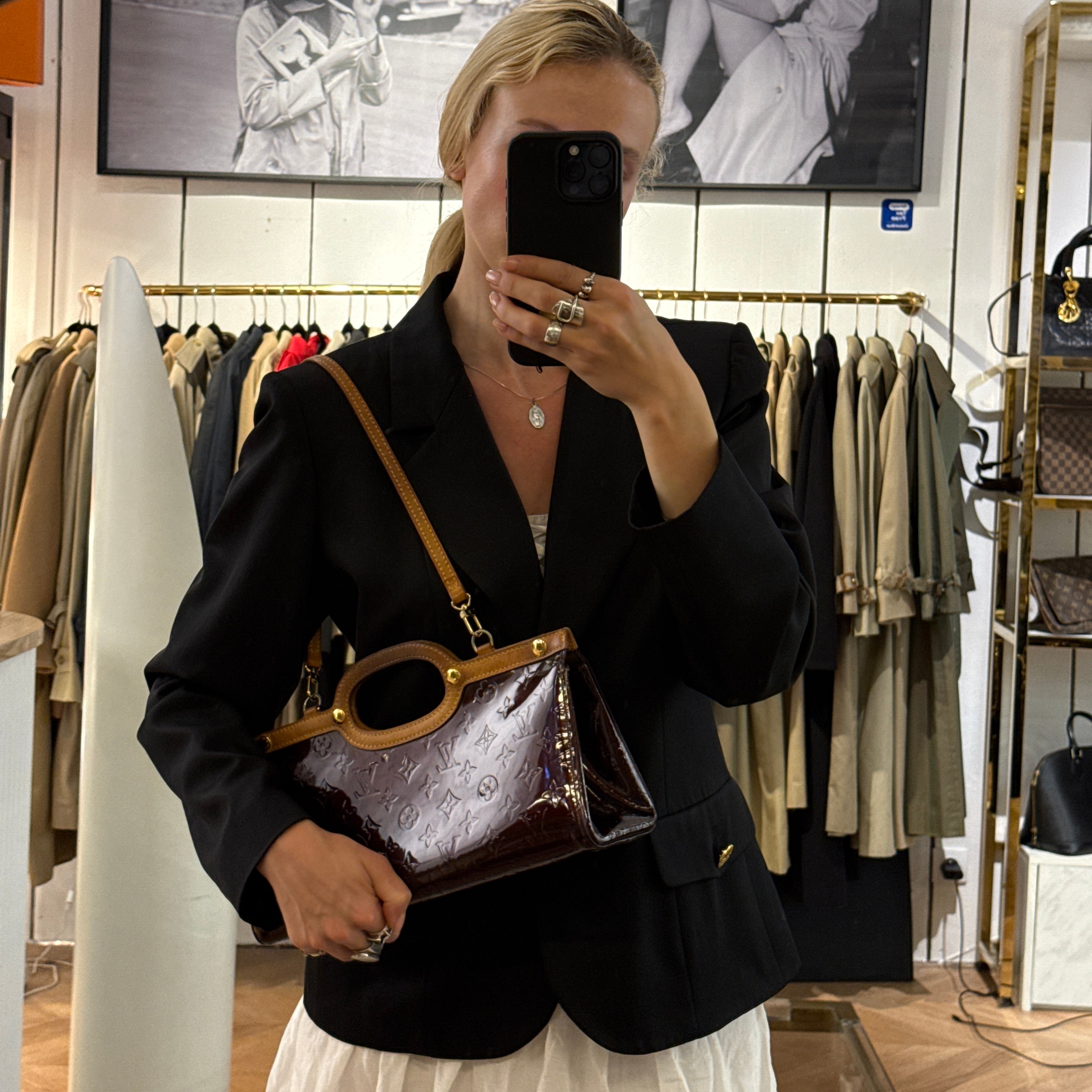 LOUIS VUITTON Roxbury bag in purple patent leather
