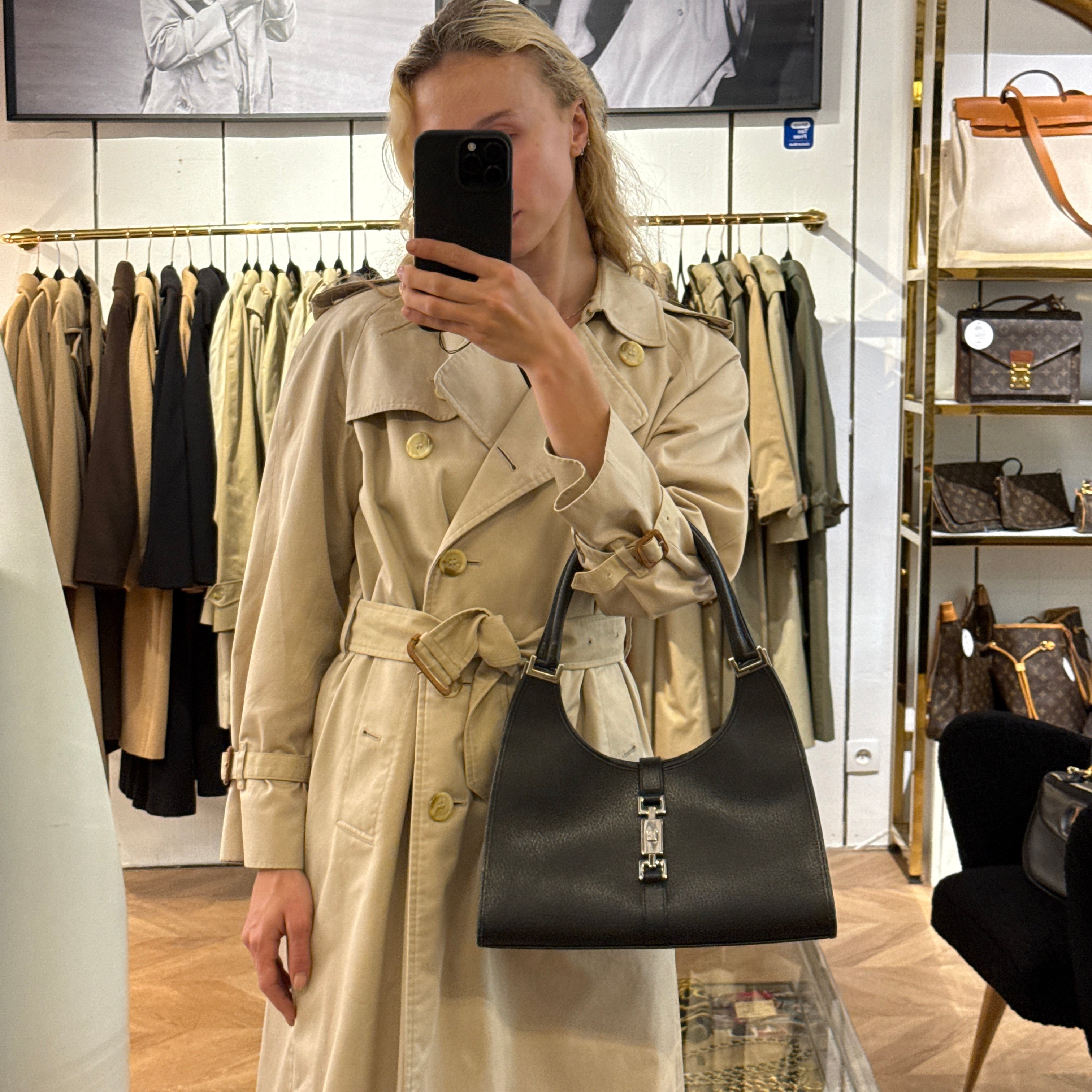 Sac GUCCI Jackie cuir grainé noir