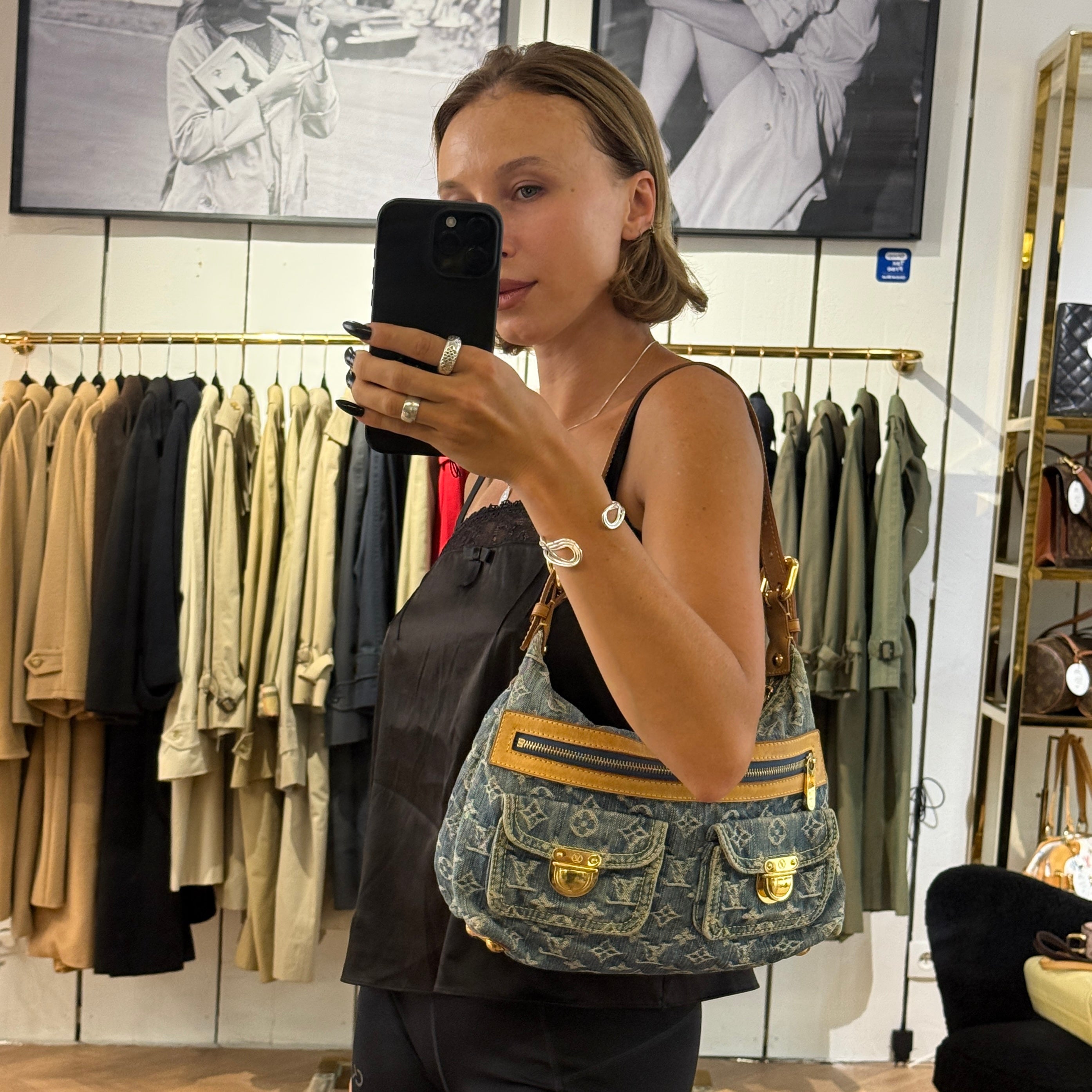 Sac à bandoulière LOUIS VUITTON Baggy Denim denim bleu vintage 2000