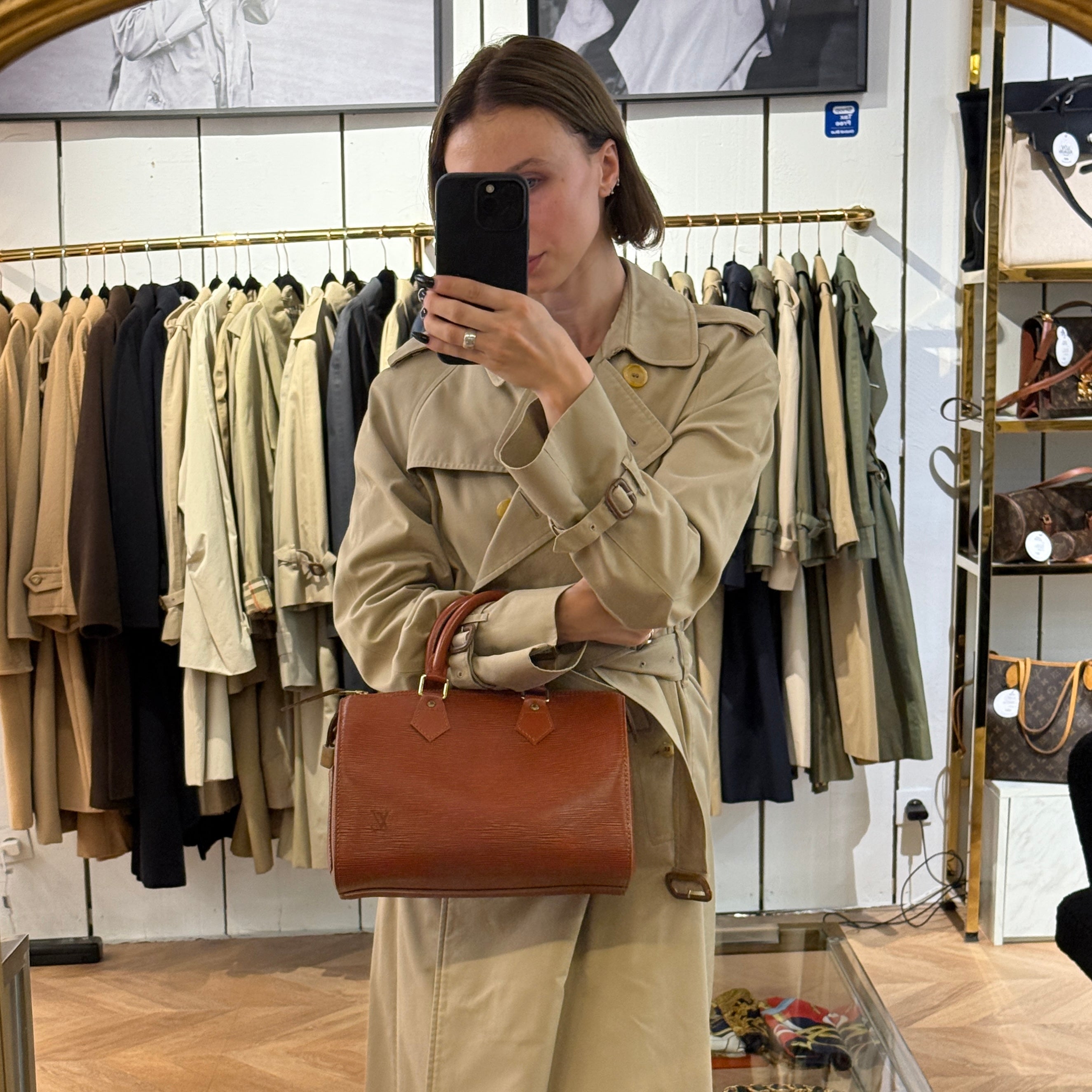 Sac LOUIS VUITTON Speedy 25 cuir épi marron vintage 1994