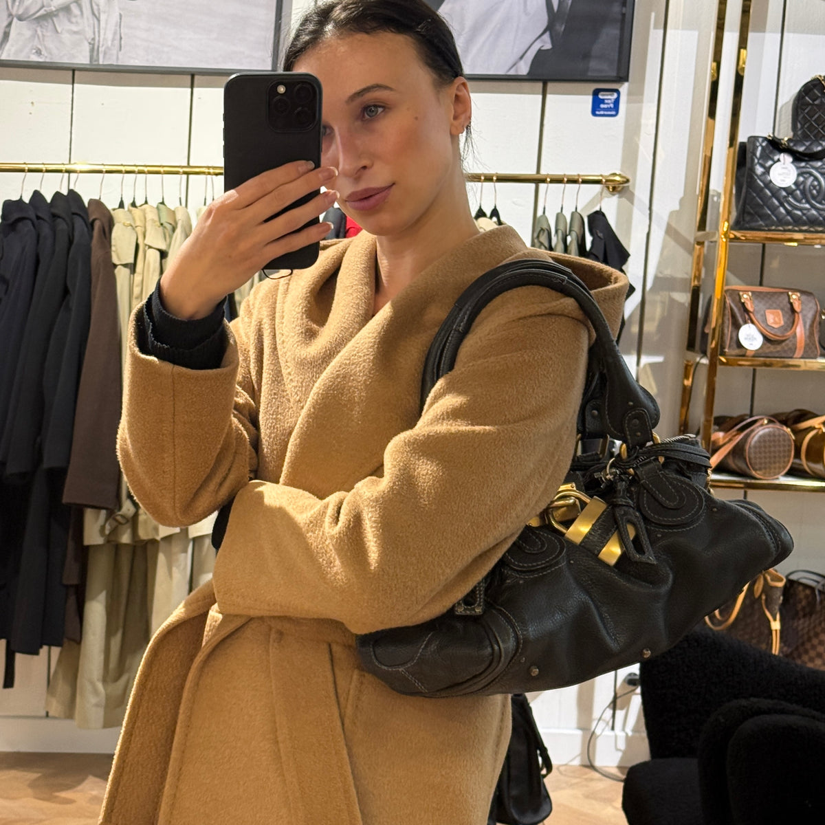 CHLOÉ Paddington bag in black grained leather