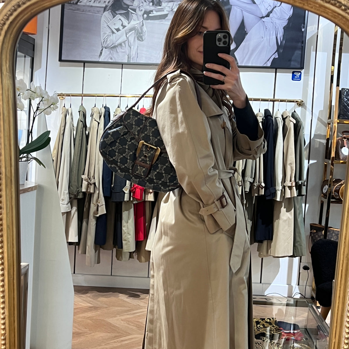 CELINE Macadam MM bag in blue denim