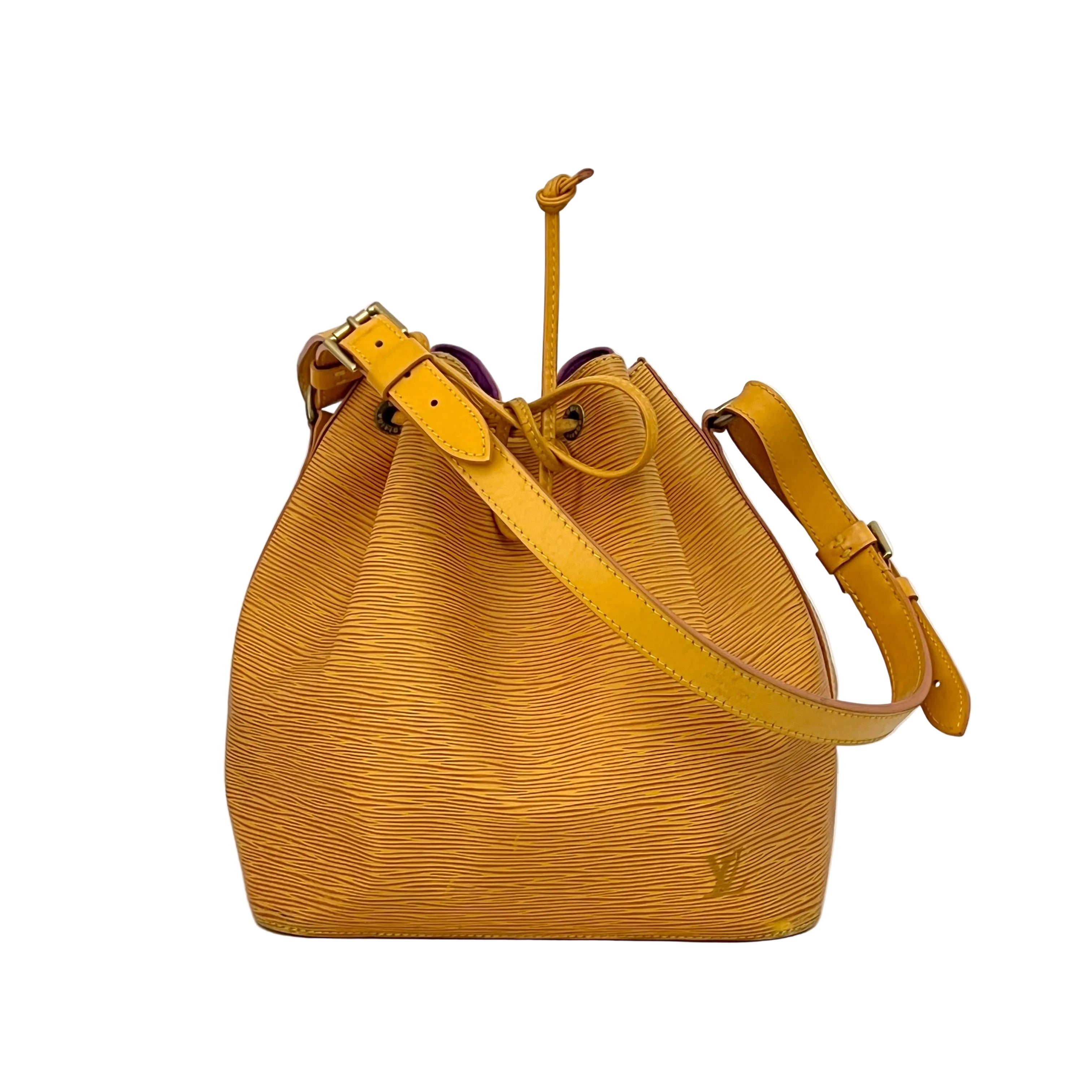 Sac LOUIS VUITTON Noé Petit cuir épi jaune