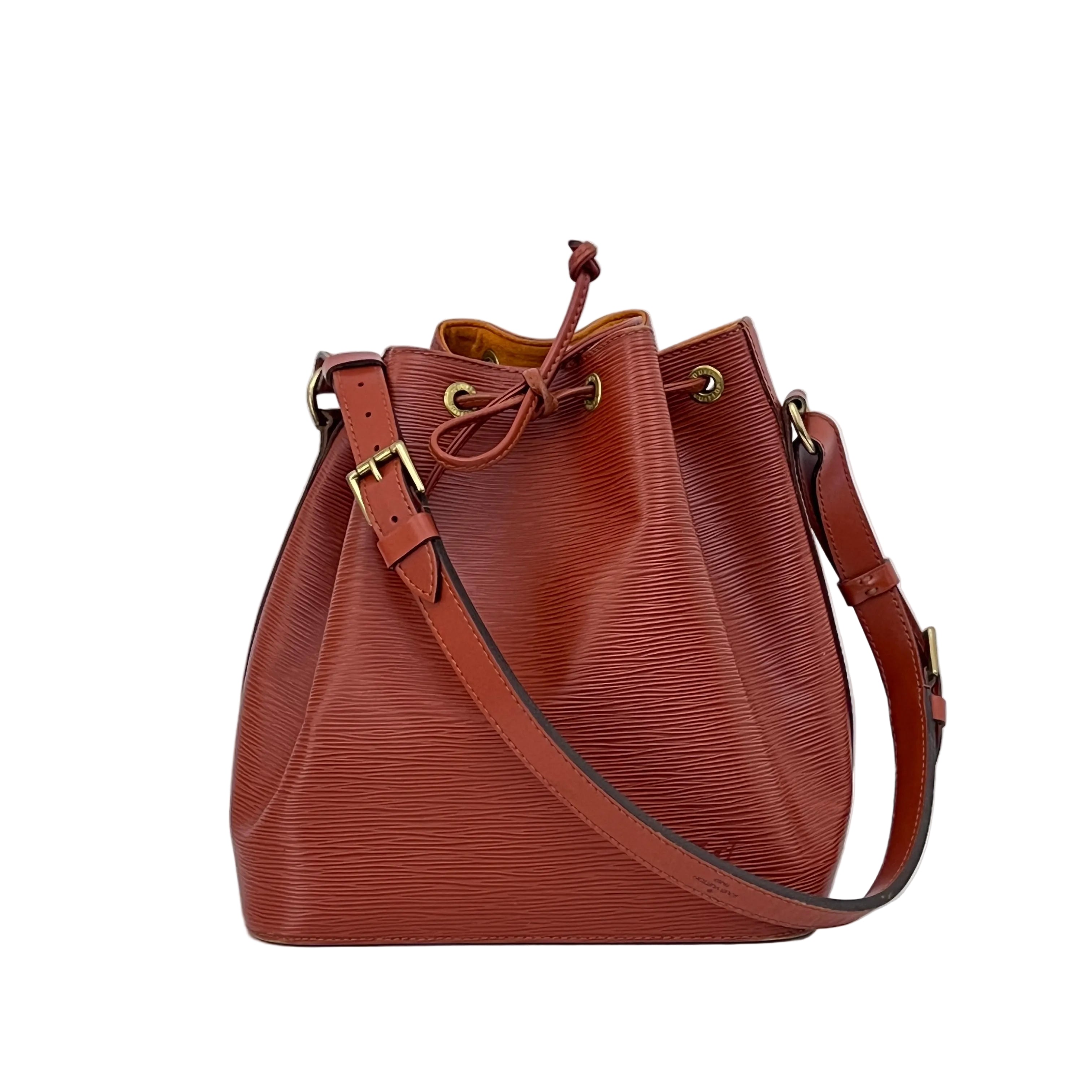 Sac LOUIS VUITTON Noé Petit cuir épi marron