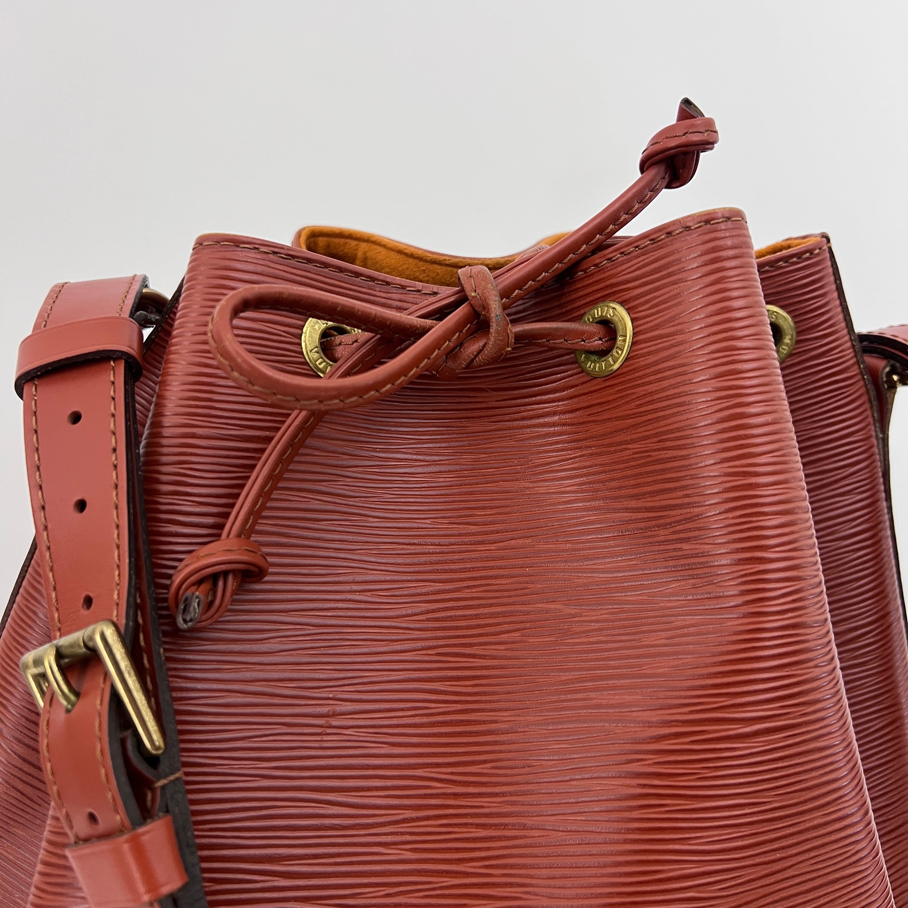 Sac LOUIS VUITTON Noé Petit cuir épi marron