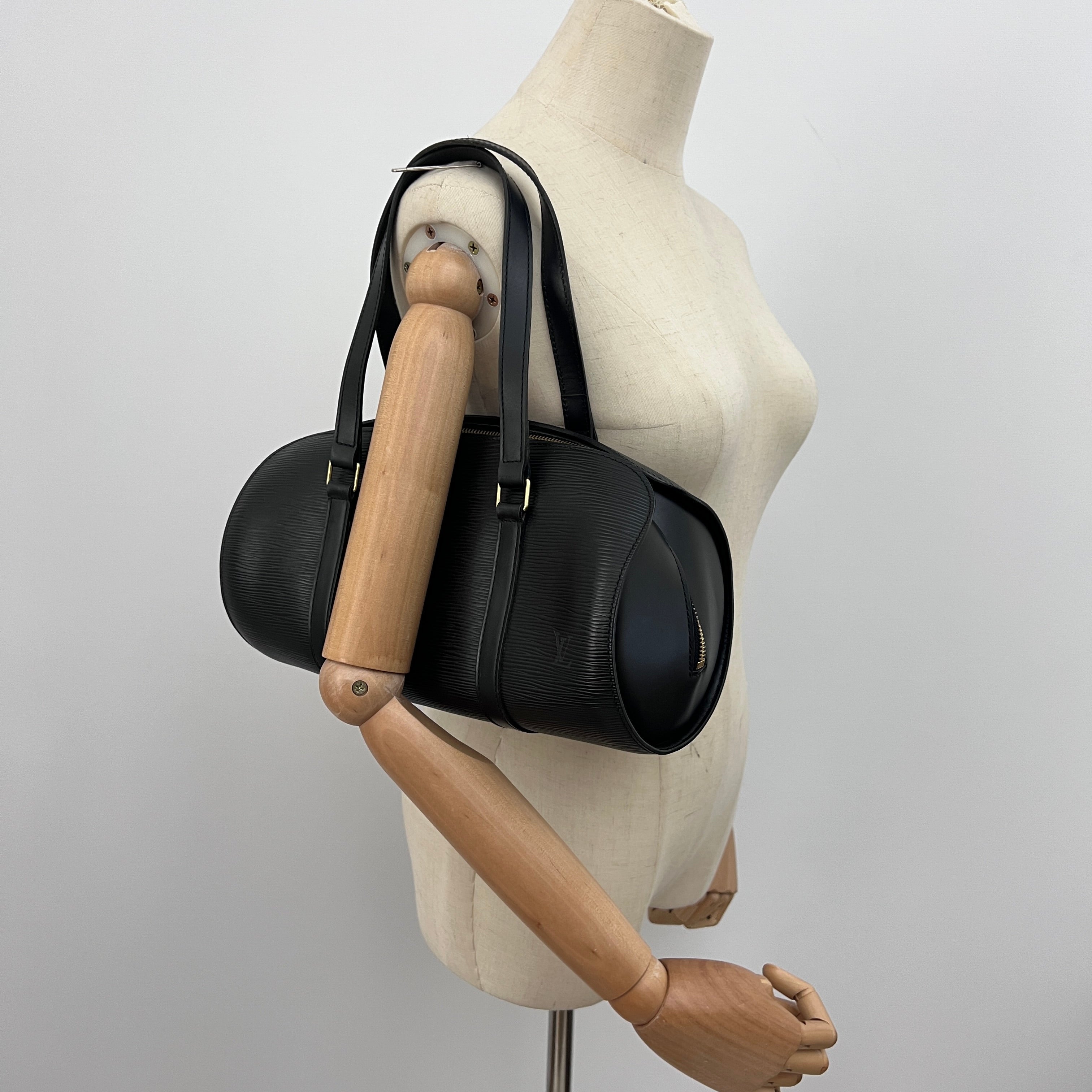 Sac LOUIS VUITTON Soufflot cuir épi noir