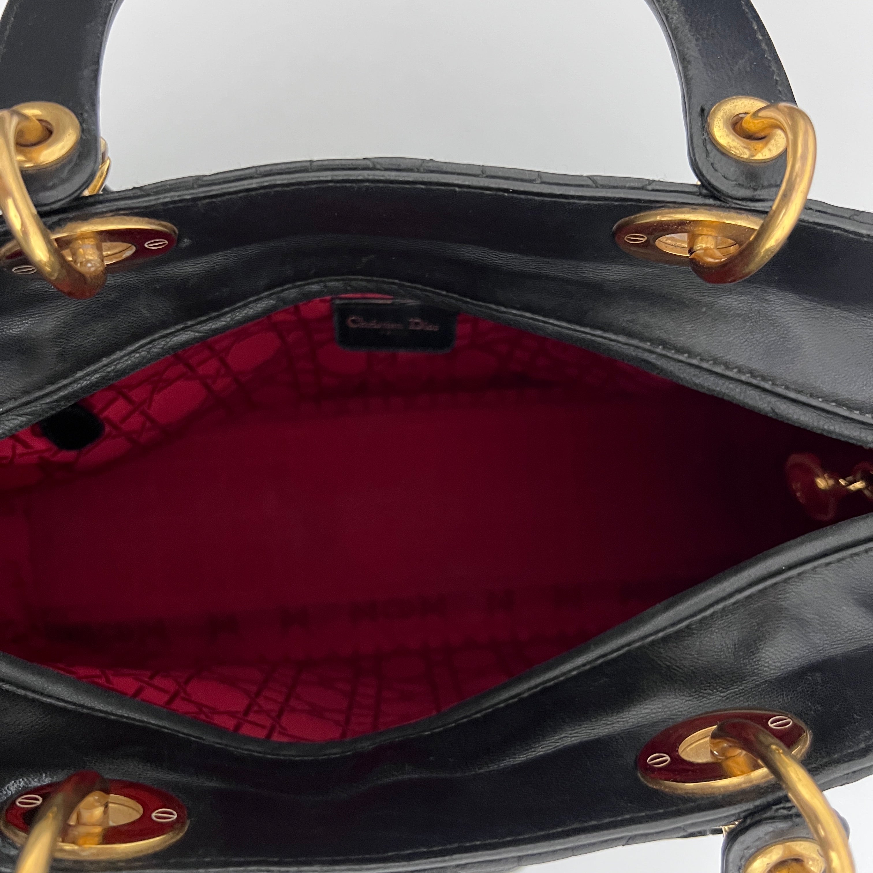 DIOR Lady Dior Large shoulder bag in black lambskin