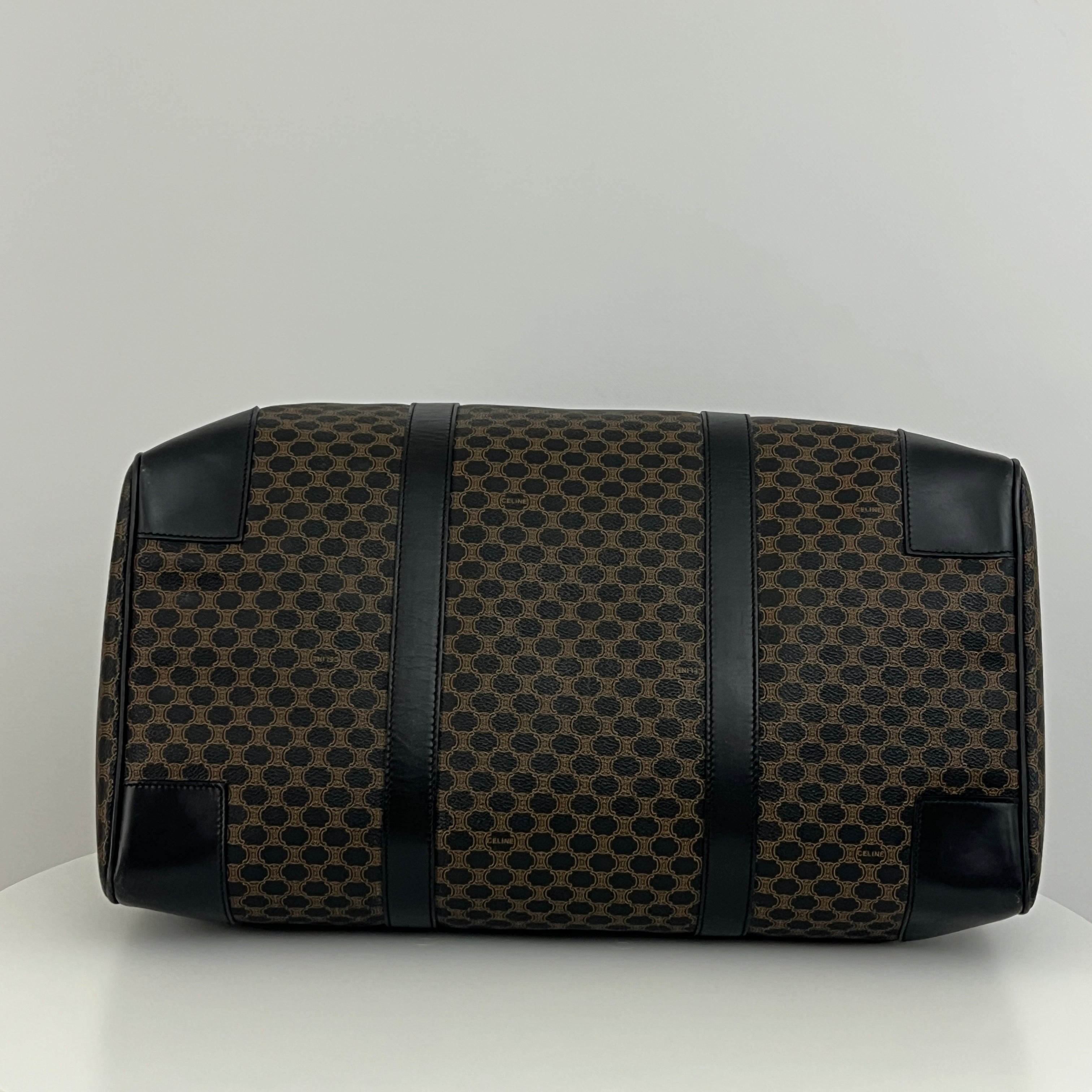 Sac à main CELINE Boston 45 toile et cuir marron