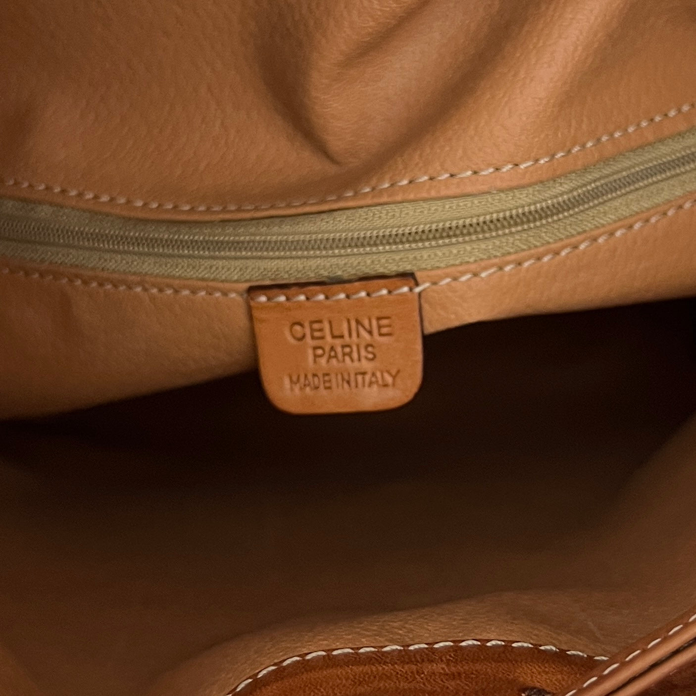 Sac à main CELINE Seau toile et cuir marron