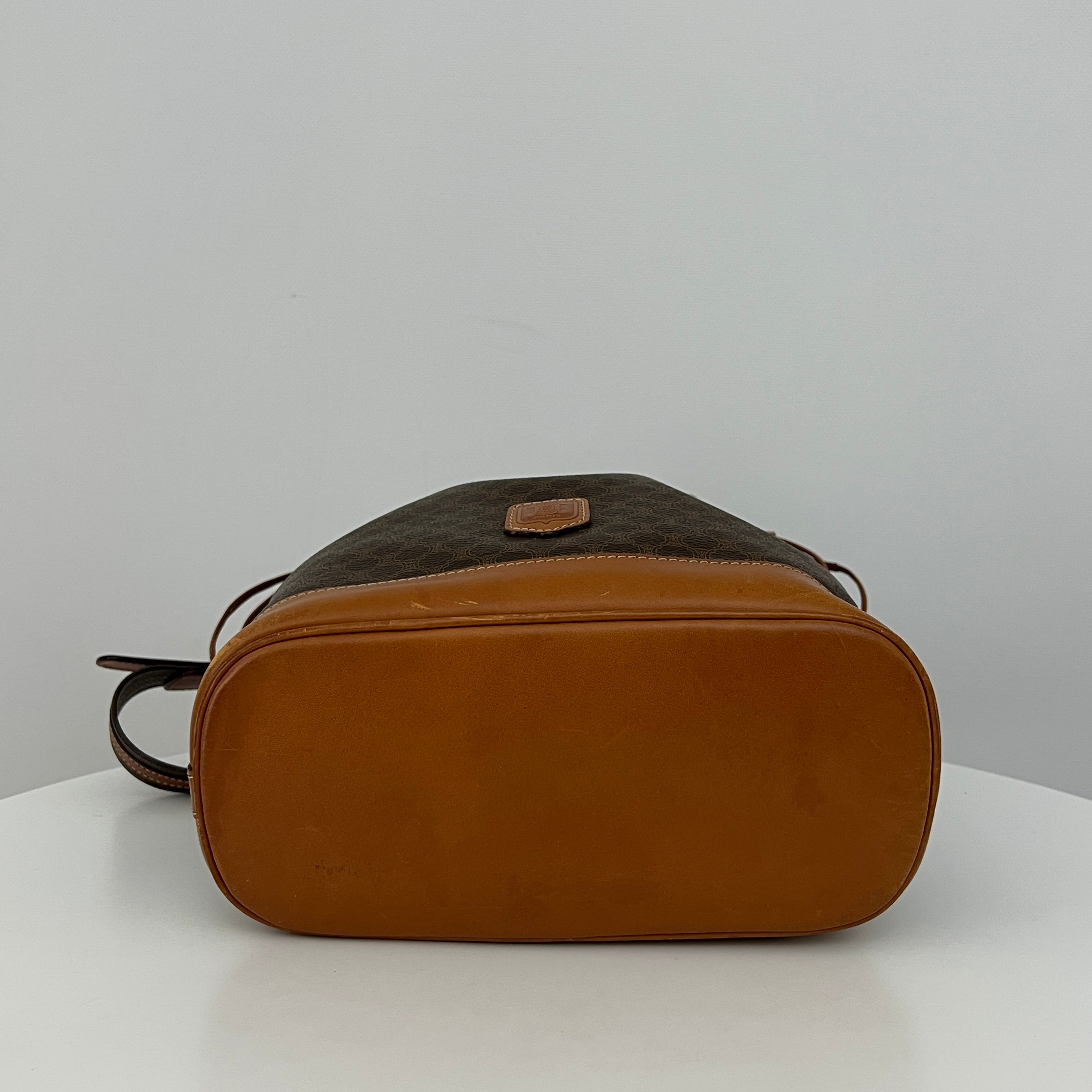 Sac à main CELINE Seau toile et cuir marron