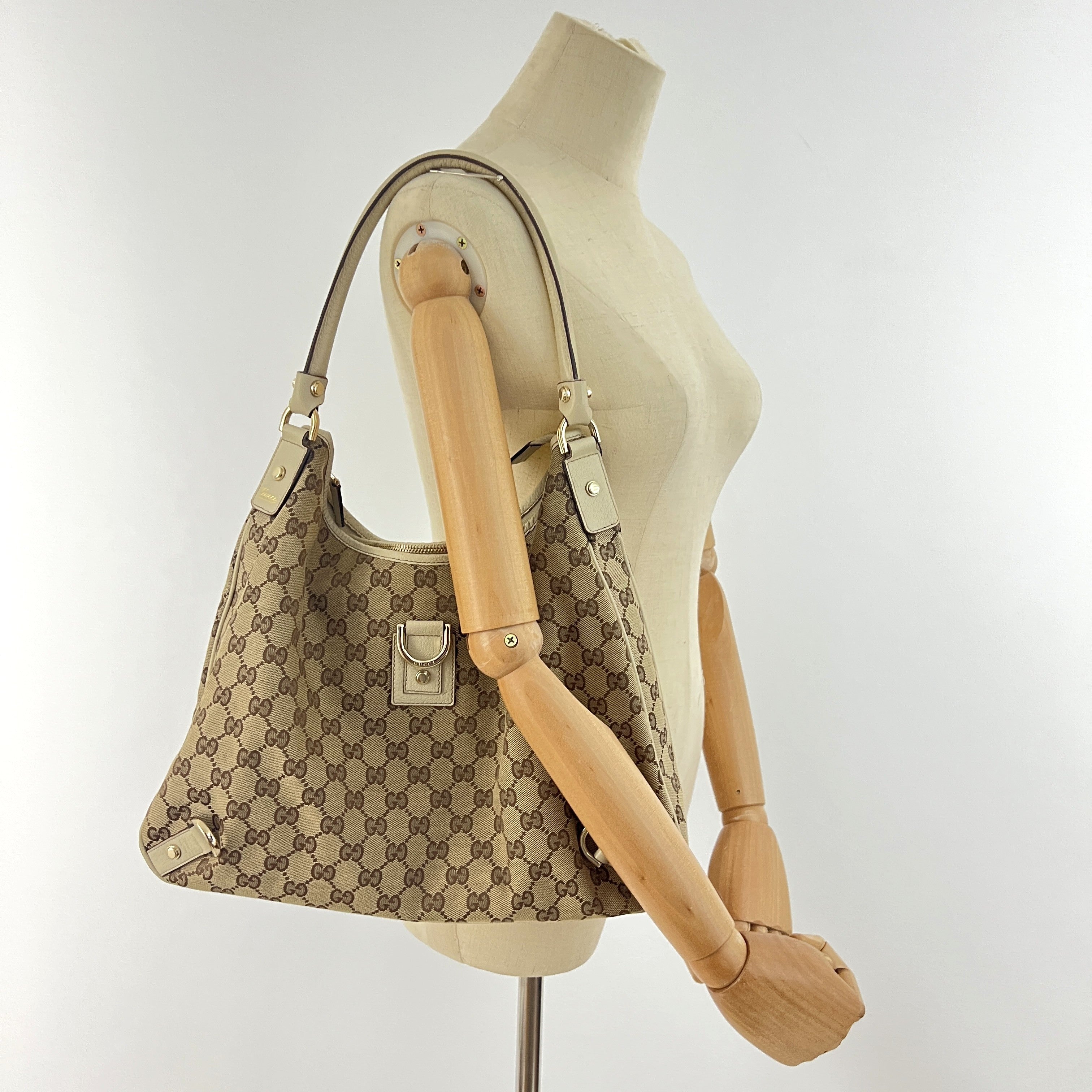 Sac à main GUCCI Abbey GG toile et cuir marron