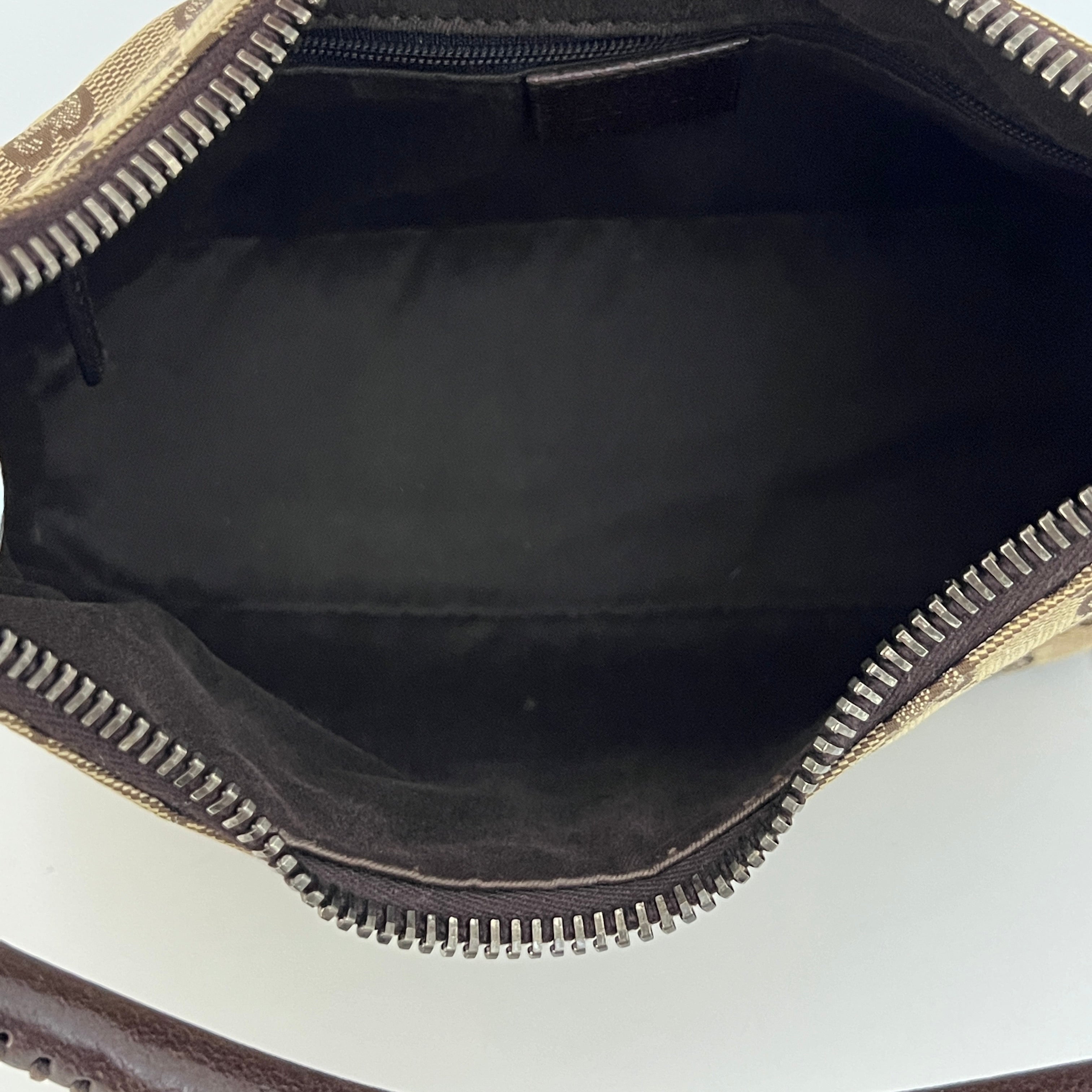 Sac à main GUCCI Hobo toile et cuir marron