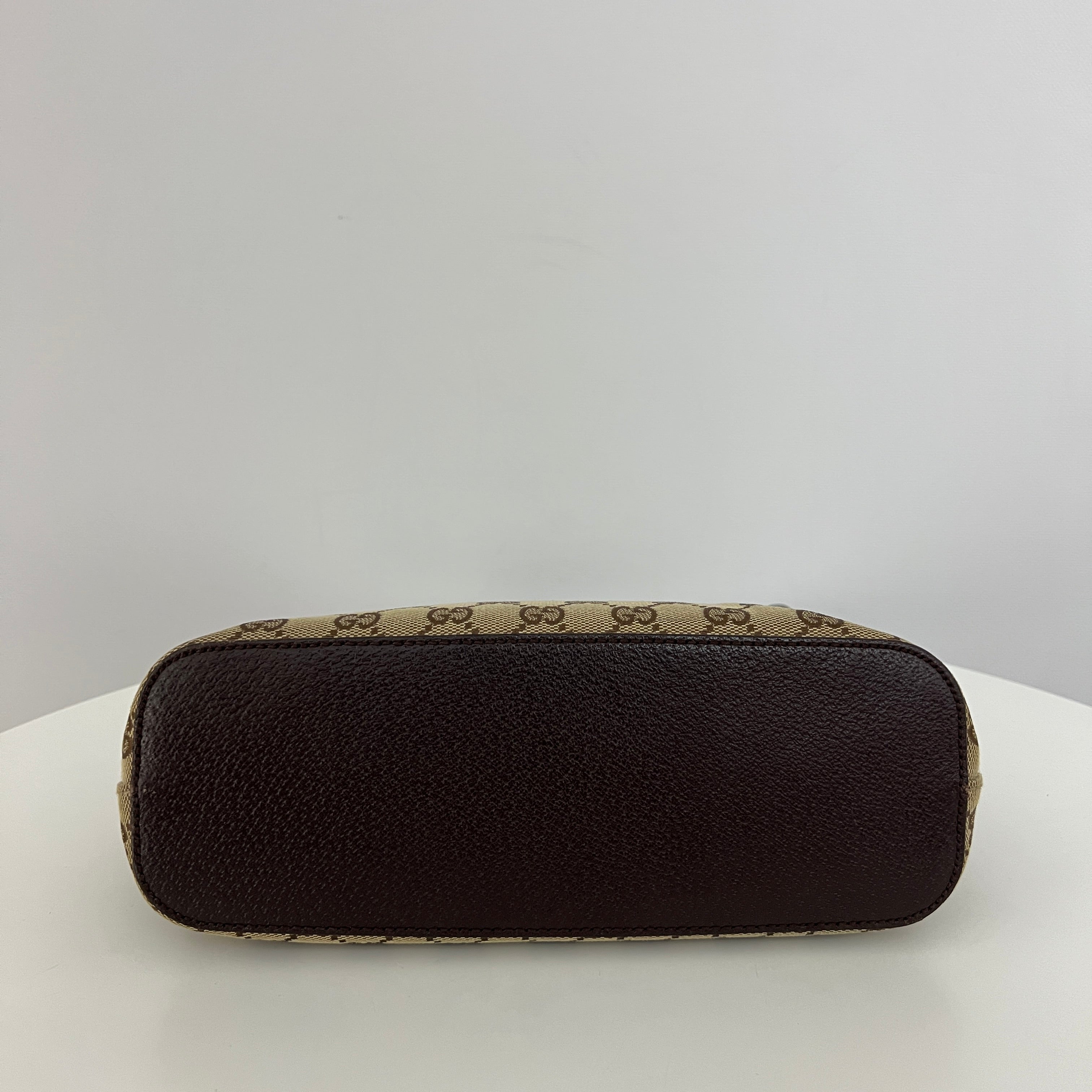 Sac à main GUCCI Hobo toile et cuir marron