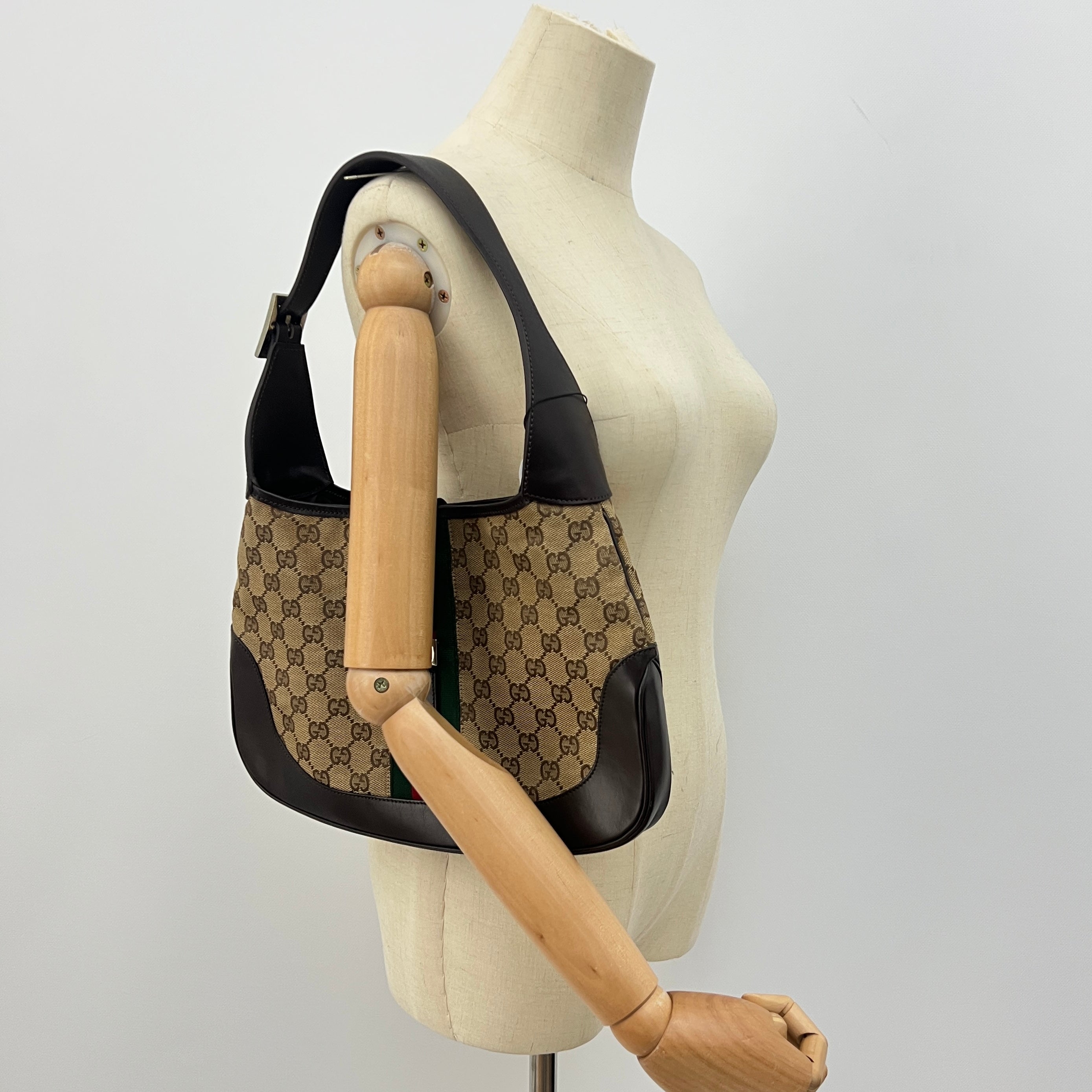 Sac à main GUCCI Jackie Iconique toile et cuir marron