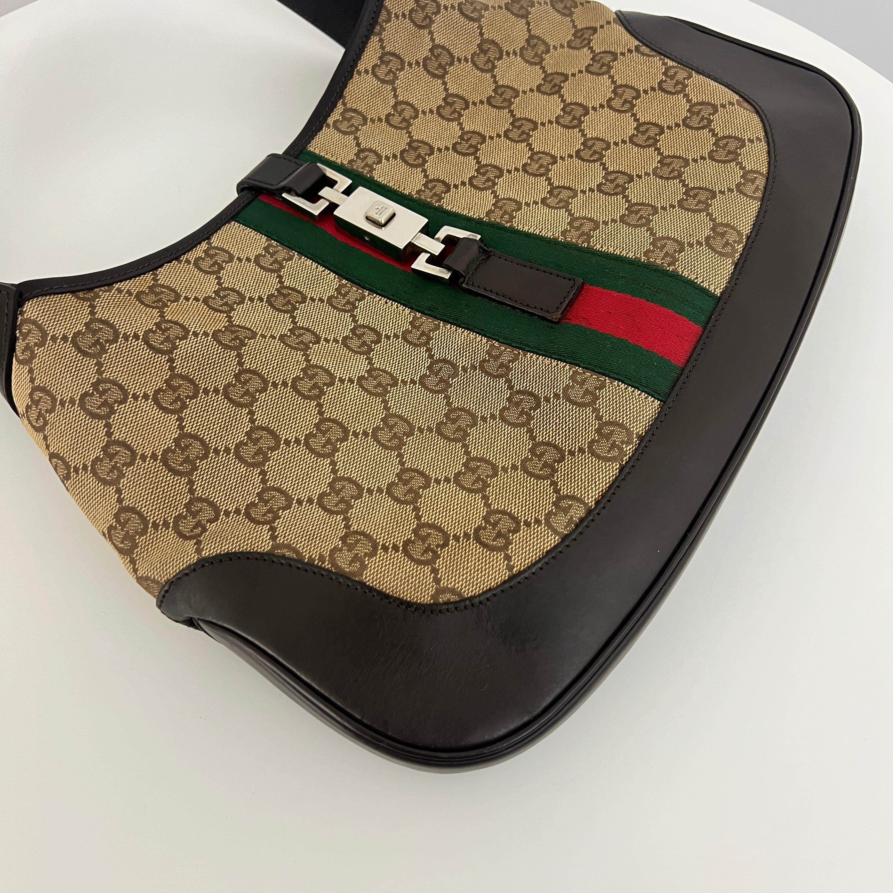 Sac à main GUCCI Jackie Iconique toile et cuir marron