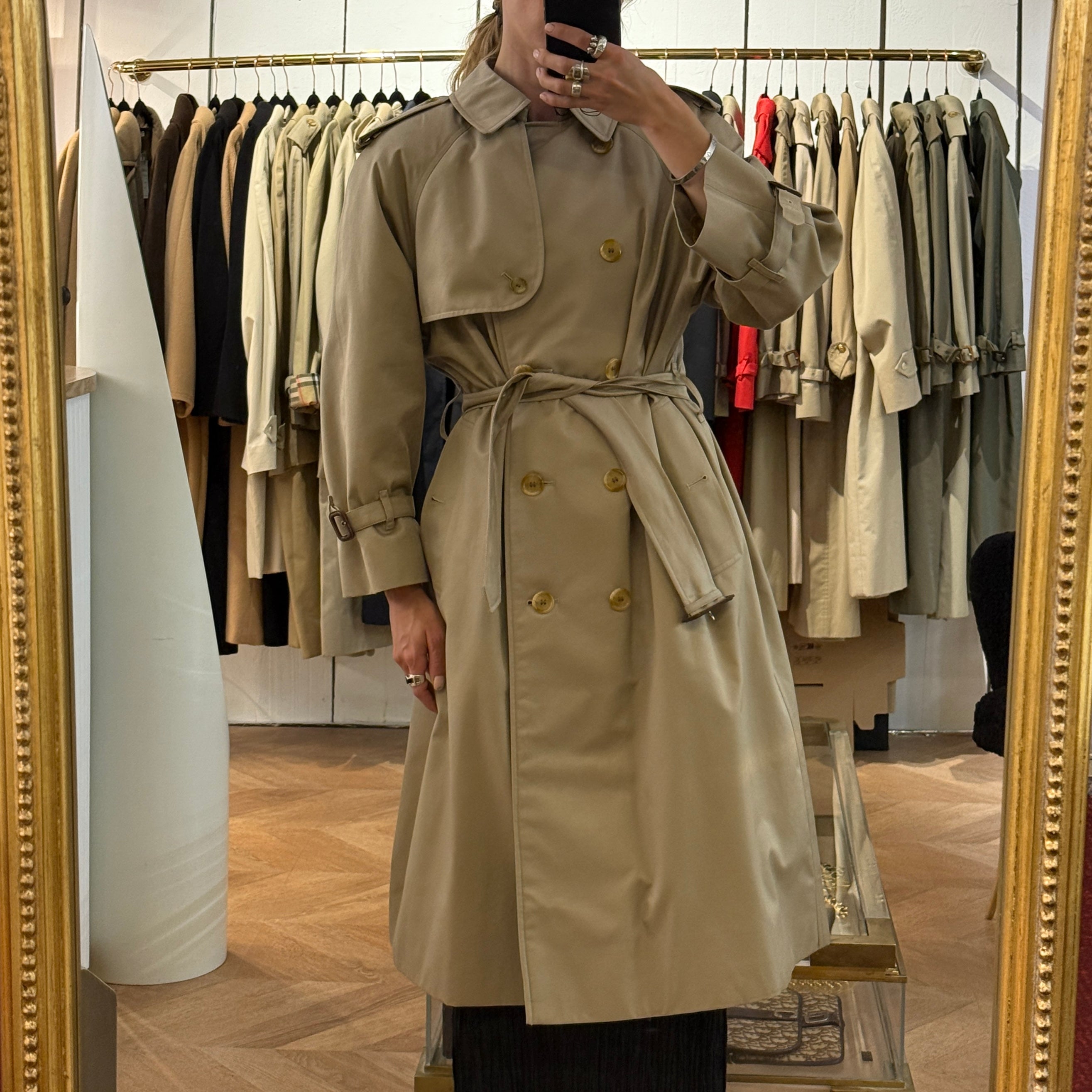 BURBERRY L beige cotton trench coat