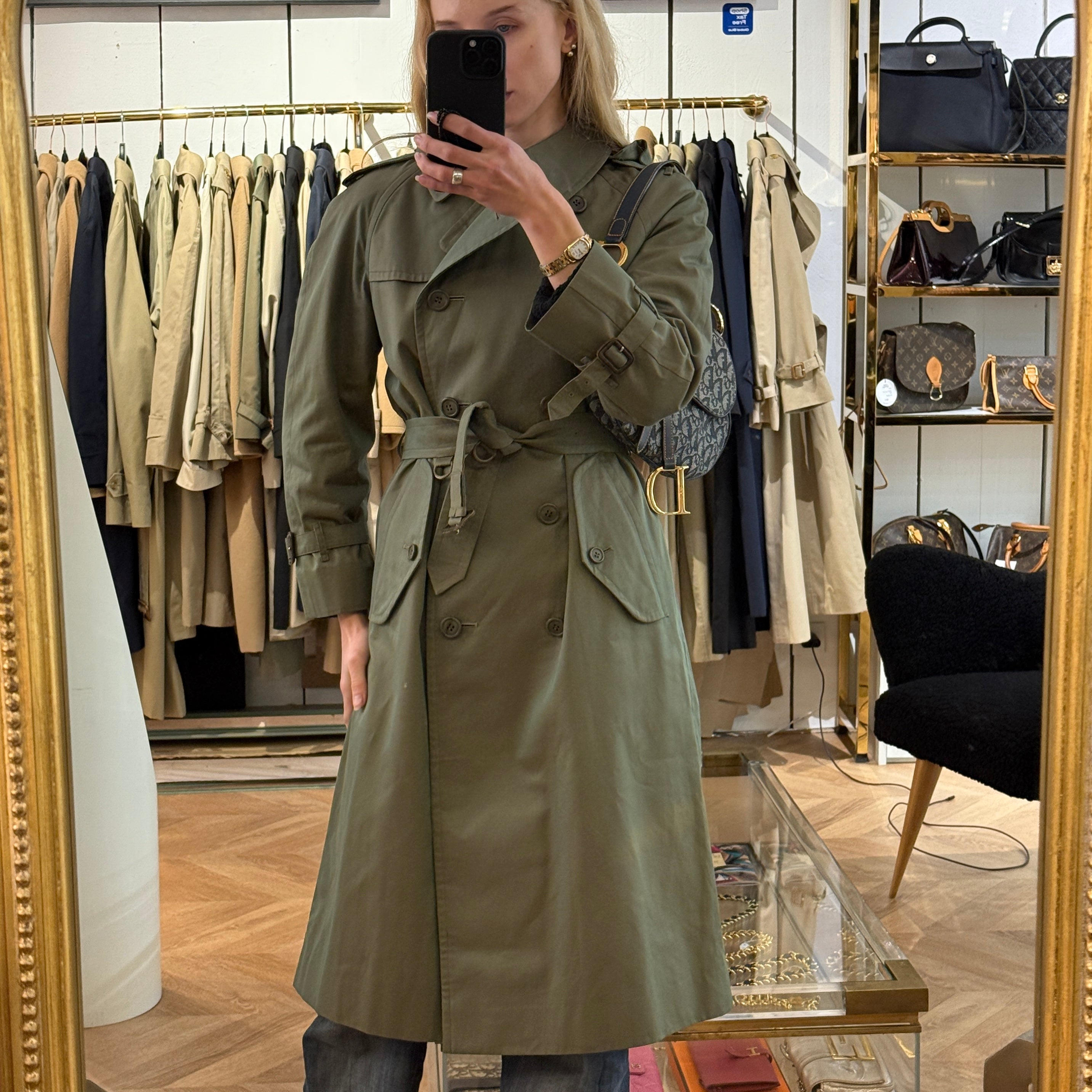 Trench BURBERRY S coton kaki irisé