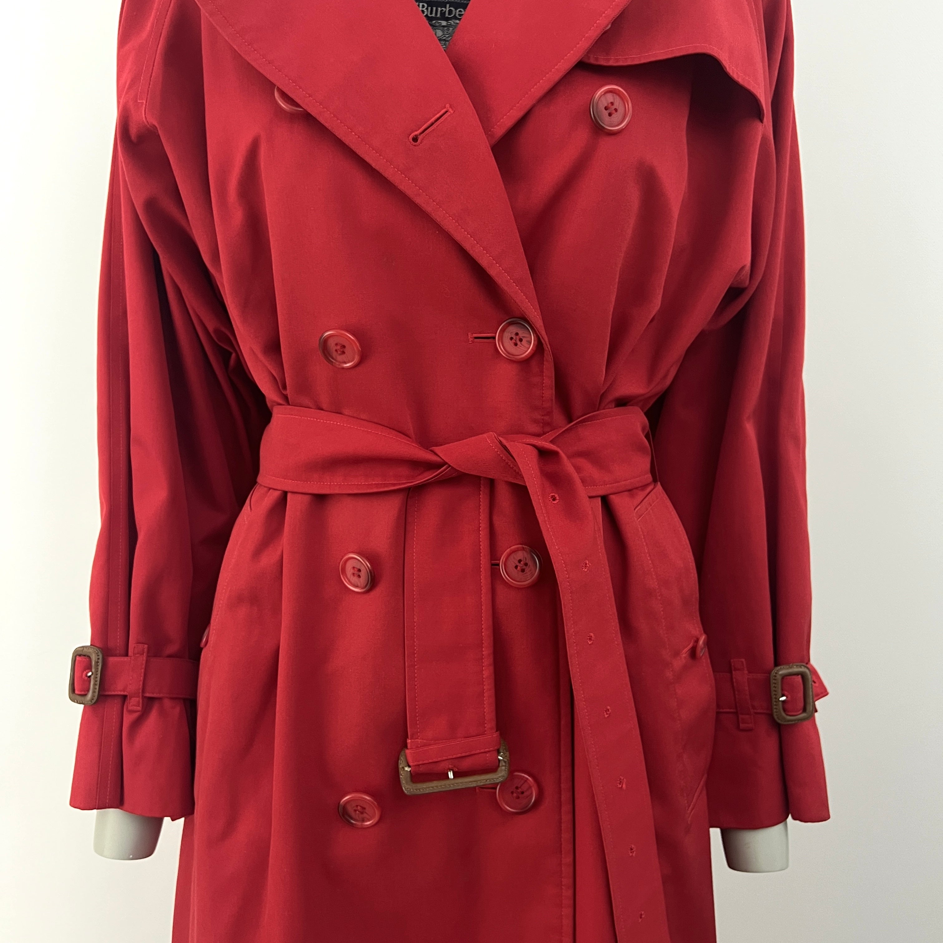 Trench BURBERRY L coton rouge