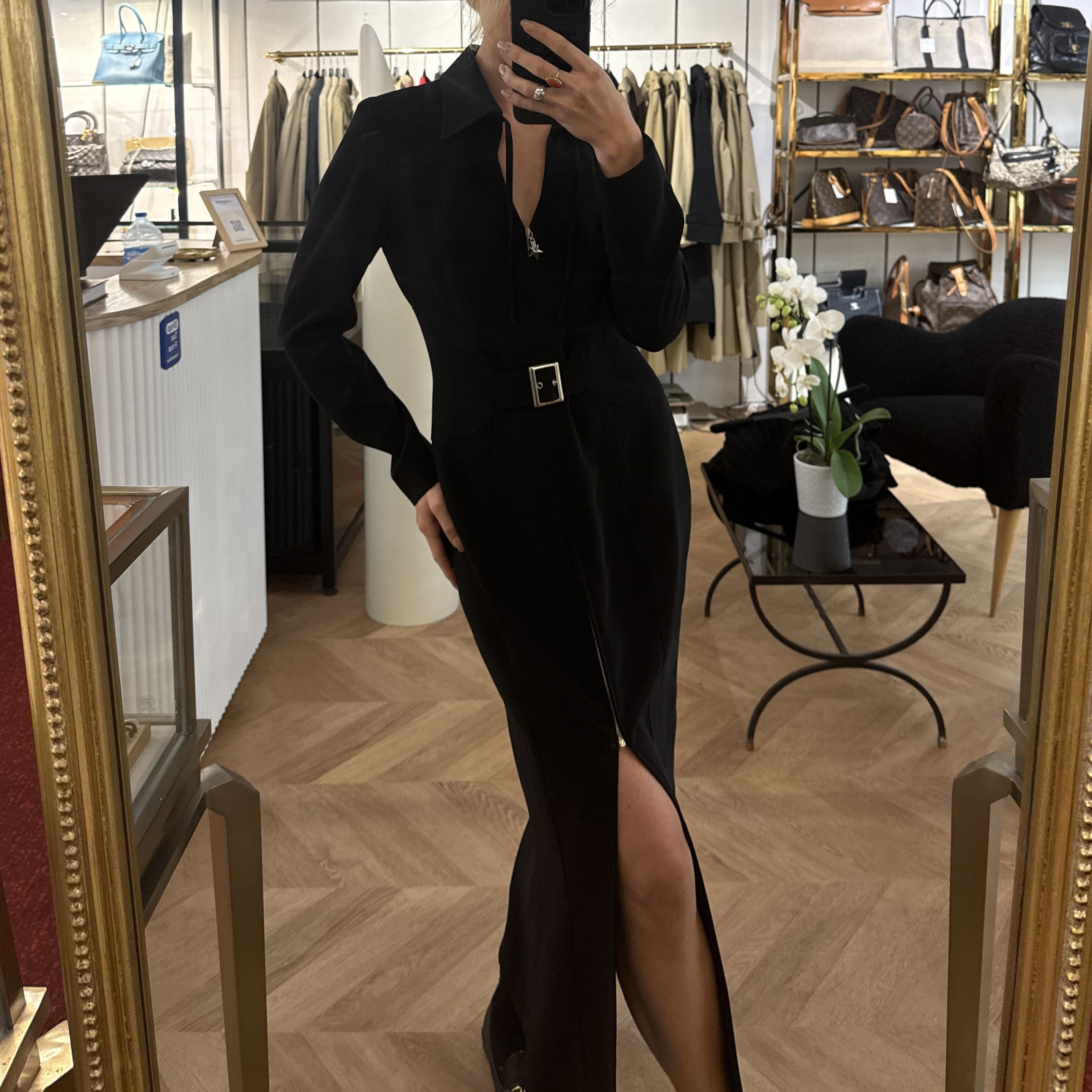 Robe MUGLER S Polyester Noir
