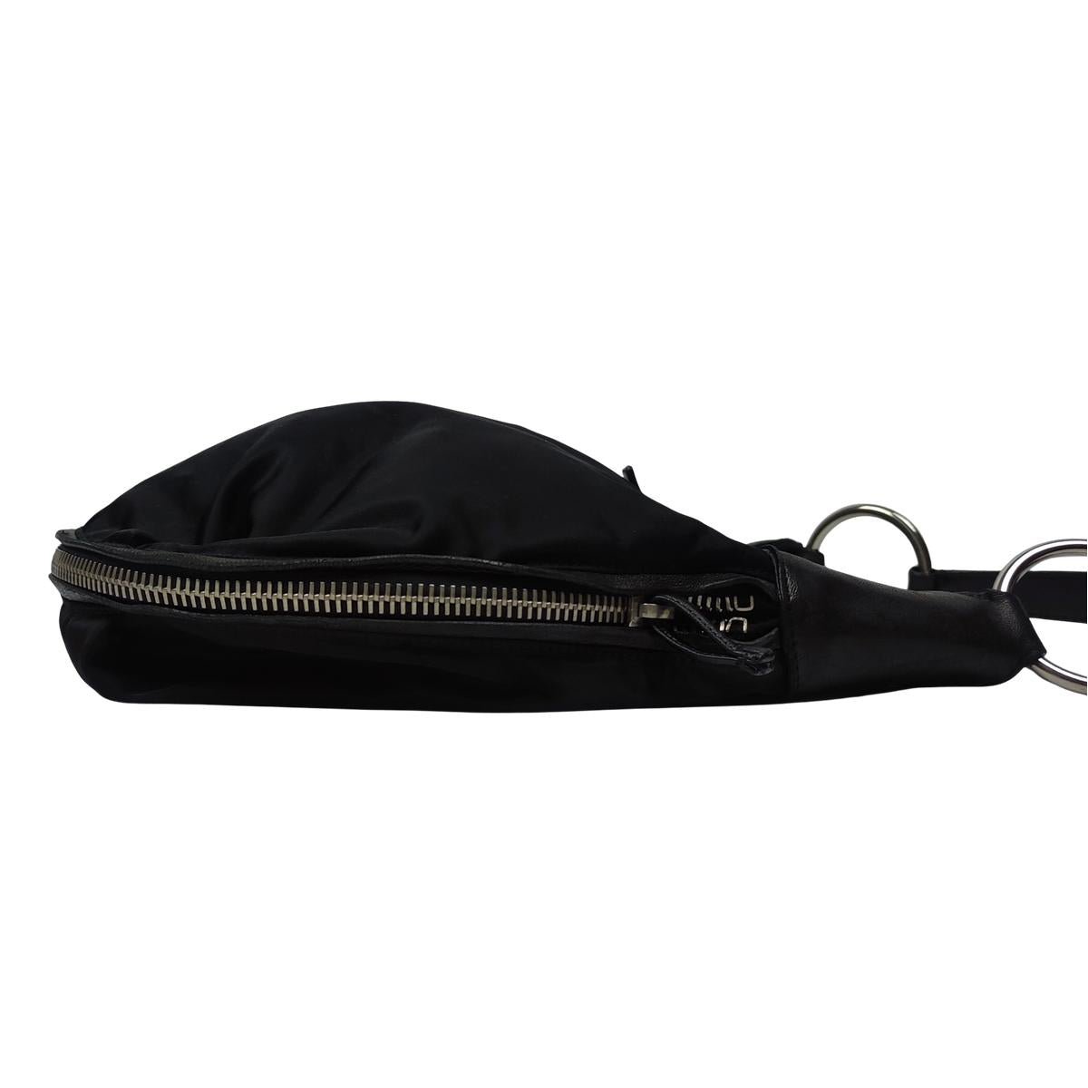 PRADA Hobo Re-Nylon Canvas Handbag Black