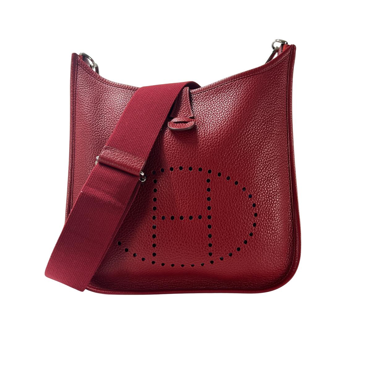 Sac à main HERMÈS Evelyne lll cuir rouge