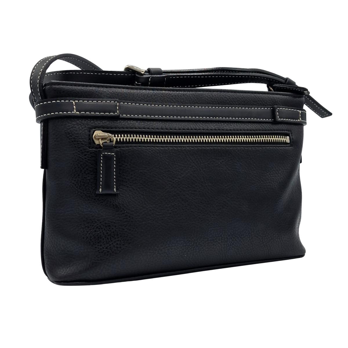 COURREGES grained leather shoulder bag Black