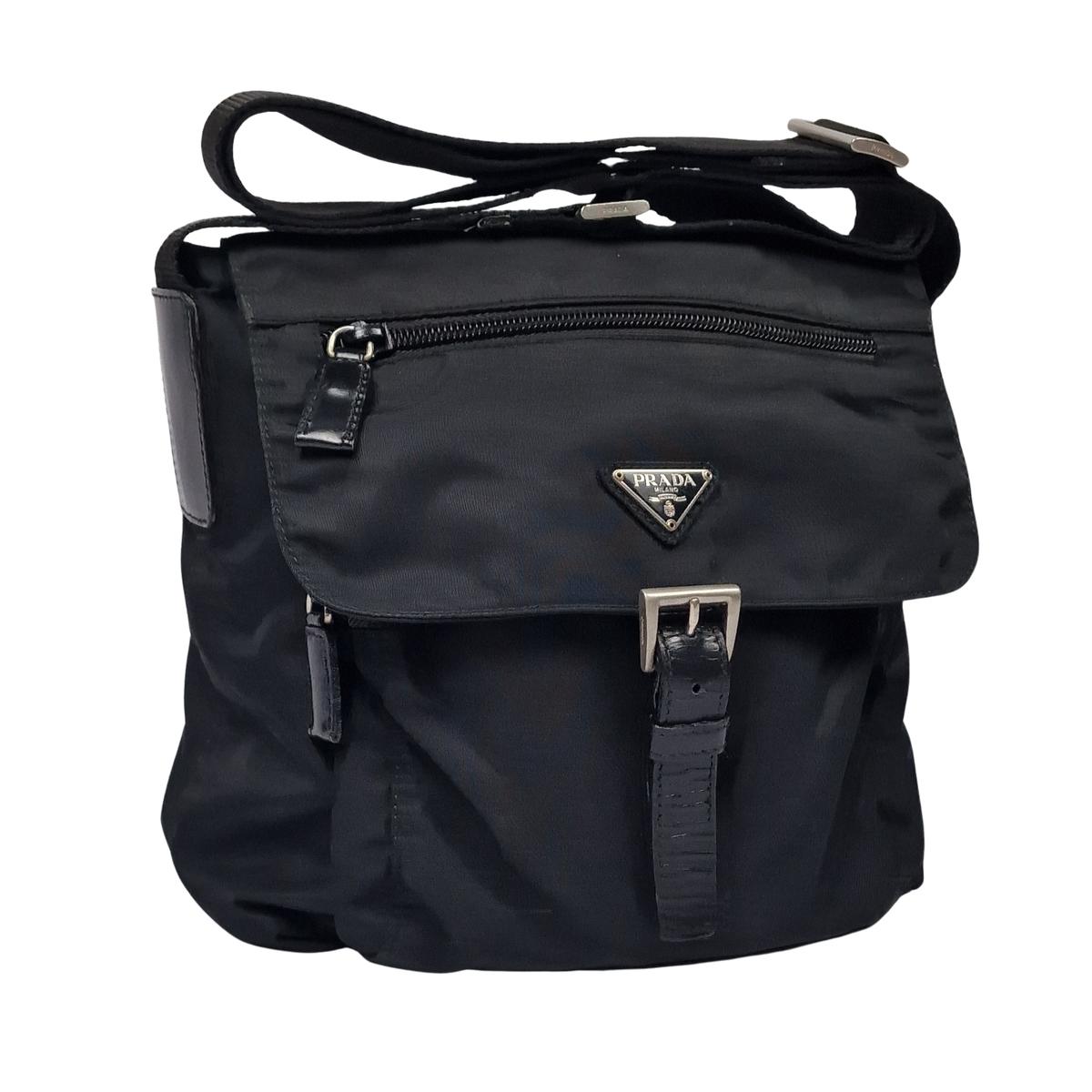 PRADA Re-nylon canvas shoulder bag Black