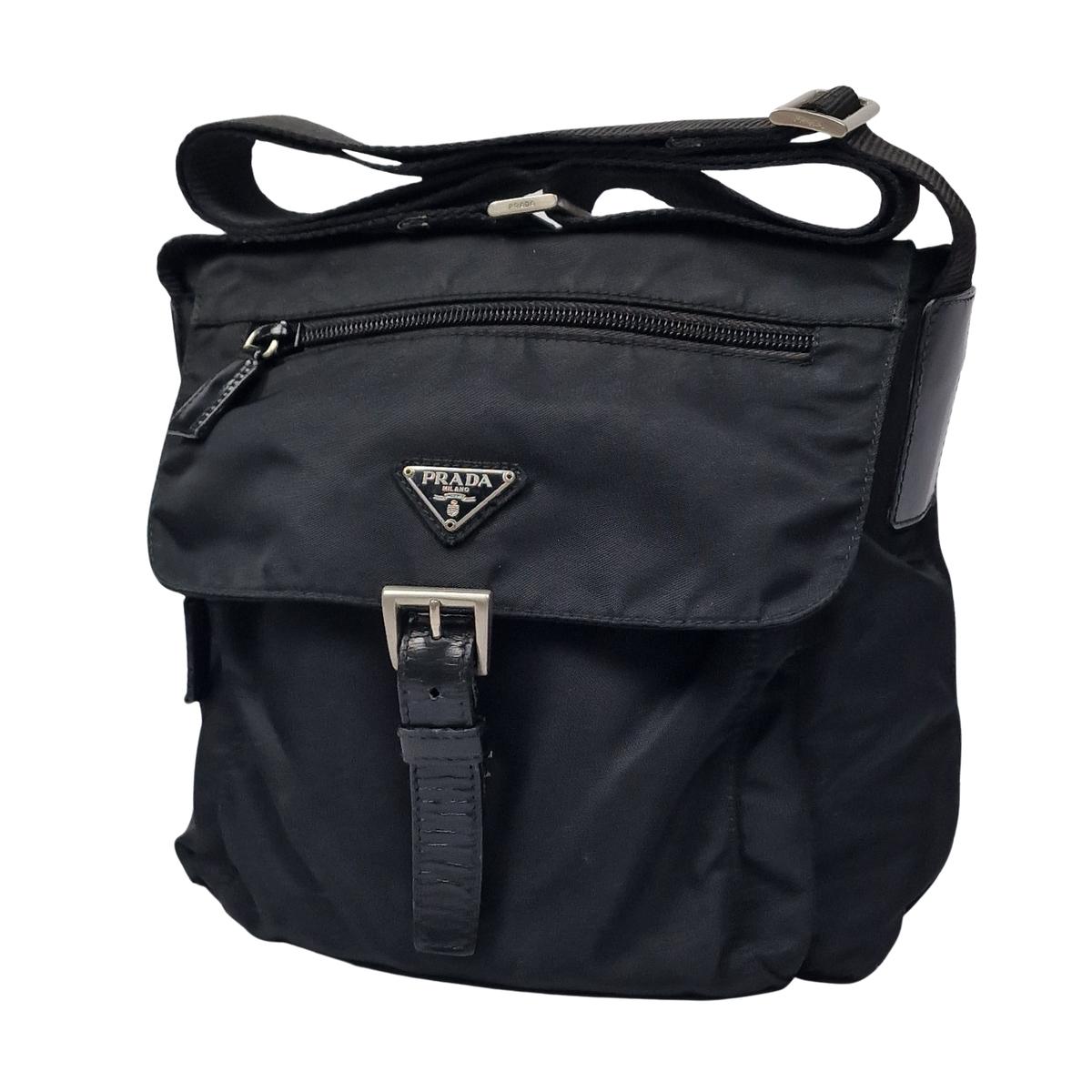 PRADA Re-nylon canvas shoulder bag Black