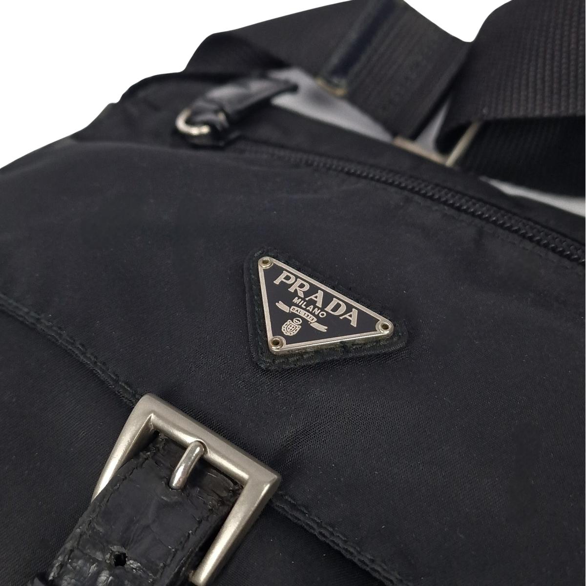 PRADA Re-nylon canvas shoulder bag Black