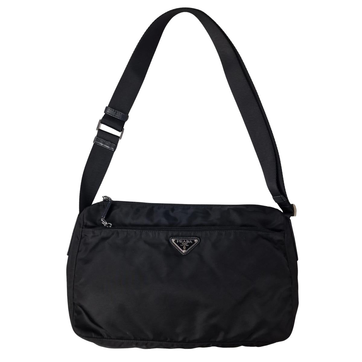 PRADA Re-nylon canvas shoulder bag Black