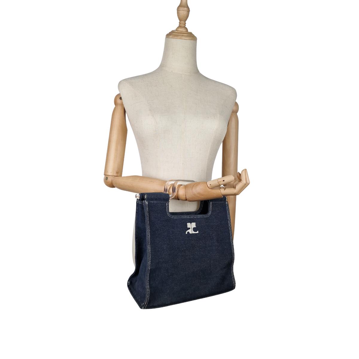 COURREGES PM denim Blue handbag