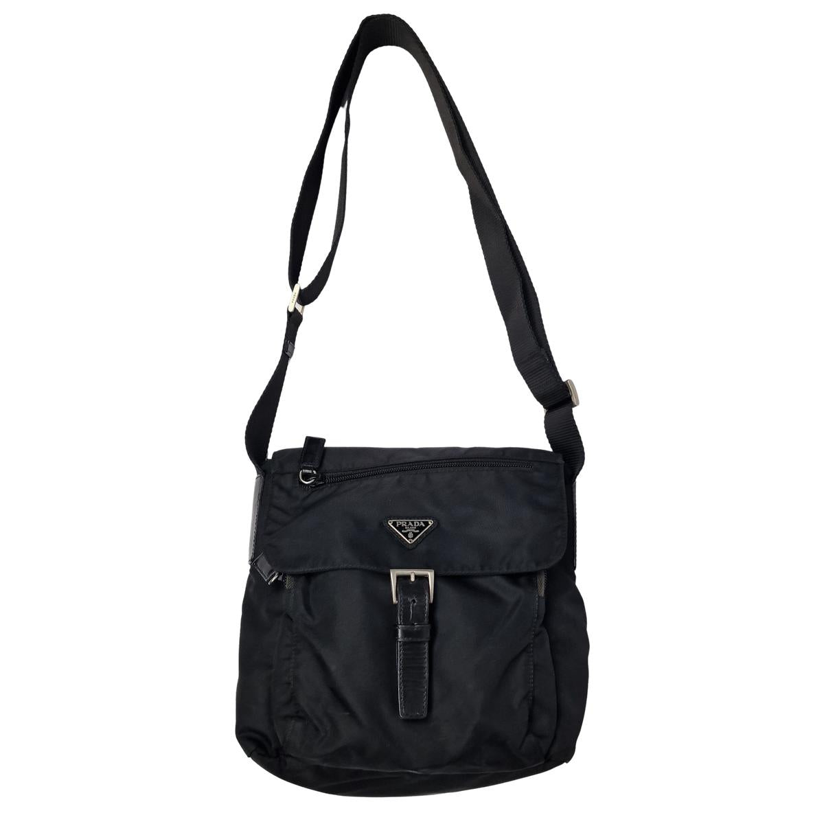 PRADA Re-nylon canvas shoulder bag Black