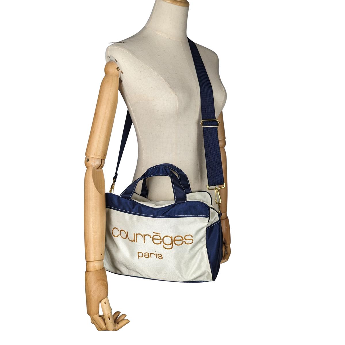 COURREGES canvas sports bag Blue