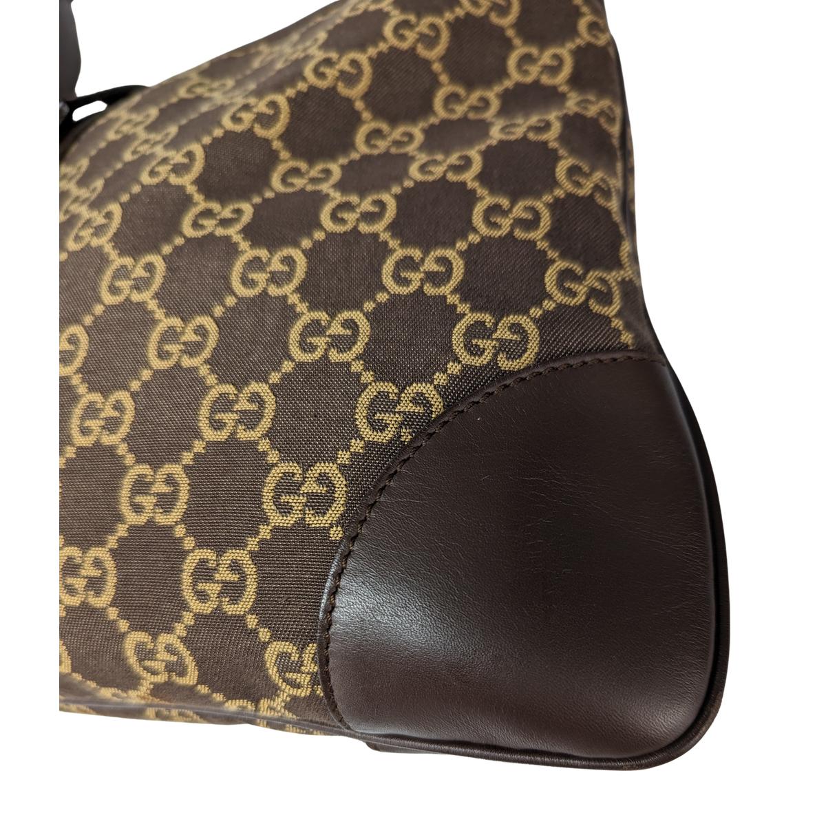 Sac à main GUCCI Jackie toile et cuir Marron