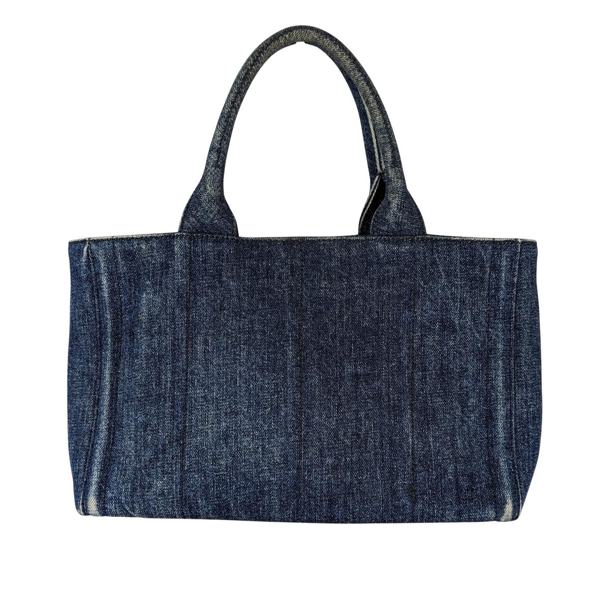 PRADA Canapa denim shoulder bag Blue