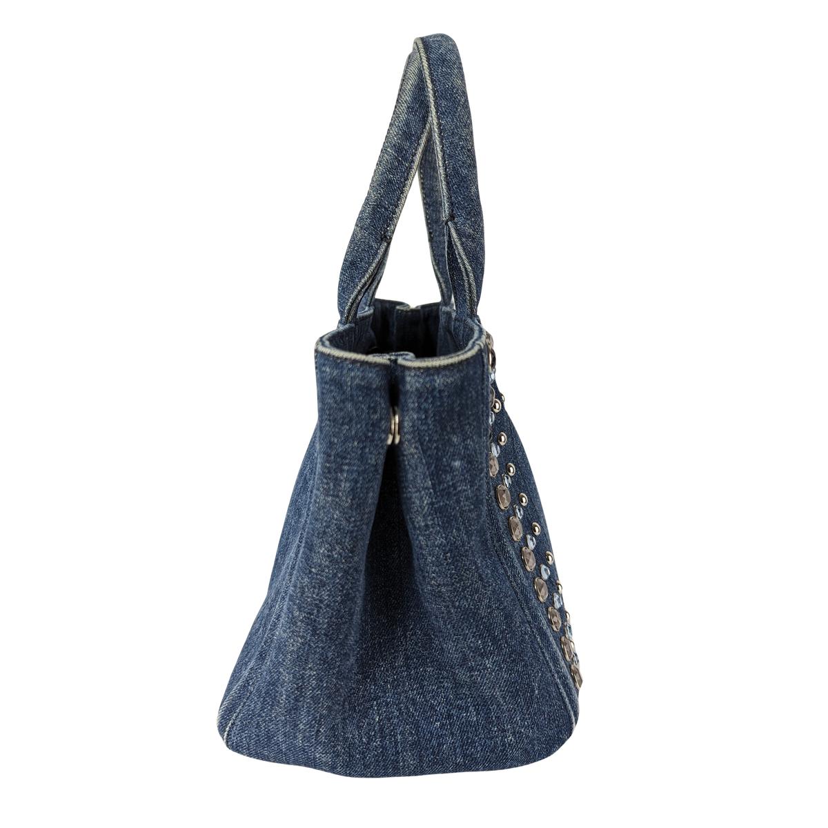 PRADA Canapa denim shoulder bag Blue