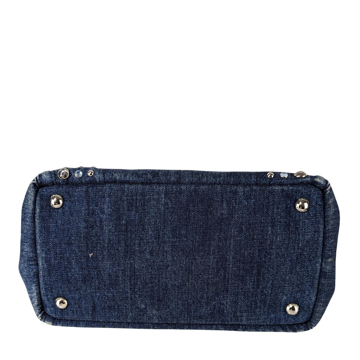 PRADA Canapa denim shoulder bag Blue