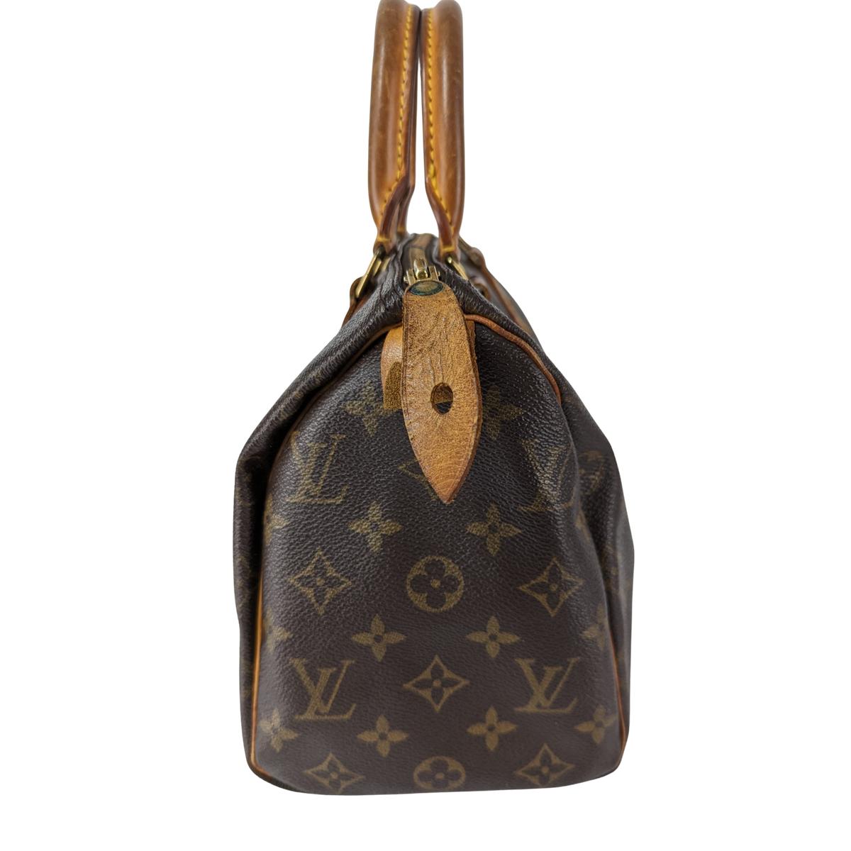 LOUIS VUITTON Speedy 25 canvas and leather handbag Brown