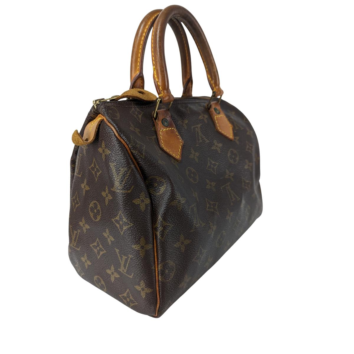 LOUIS VUITTON Speedy 25 canvas and leather handbag Brown