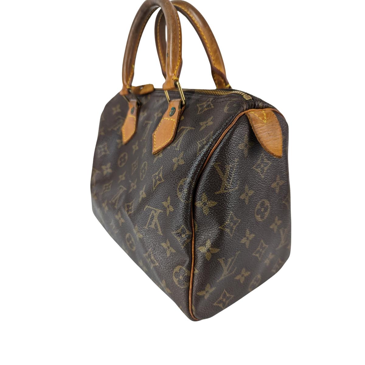 LOUIS VUITTON Speedy 25 canvas and leather handbag Brown