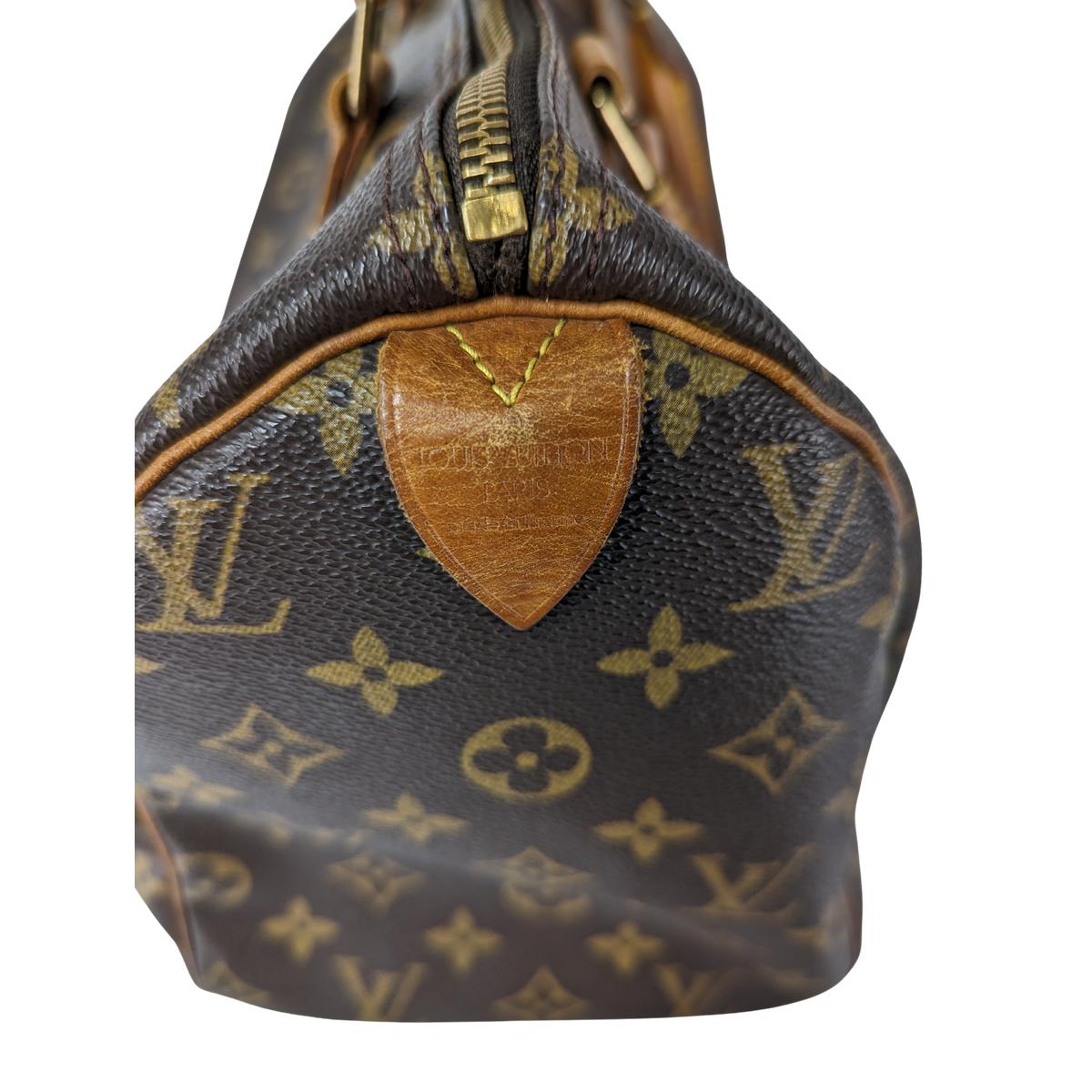 LOUIS VUITTON Speedy 30 canvas and leather handbag Brown