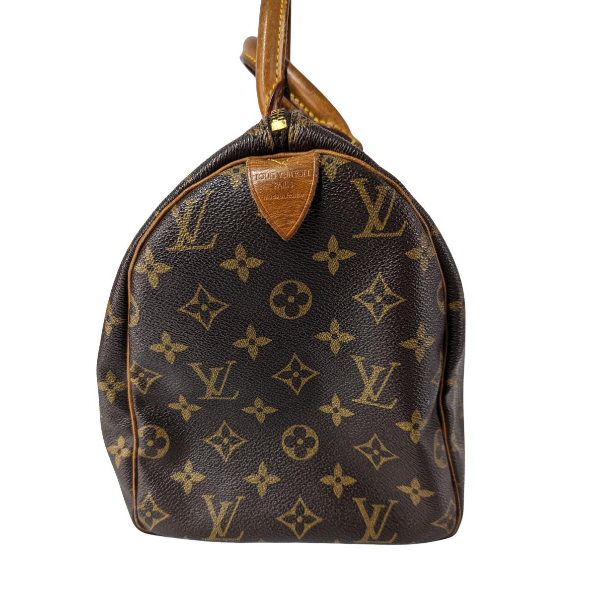 LOUIS VUITTON Speedy 30 canvas and leather handbag Brown