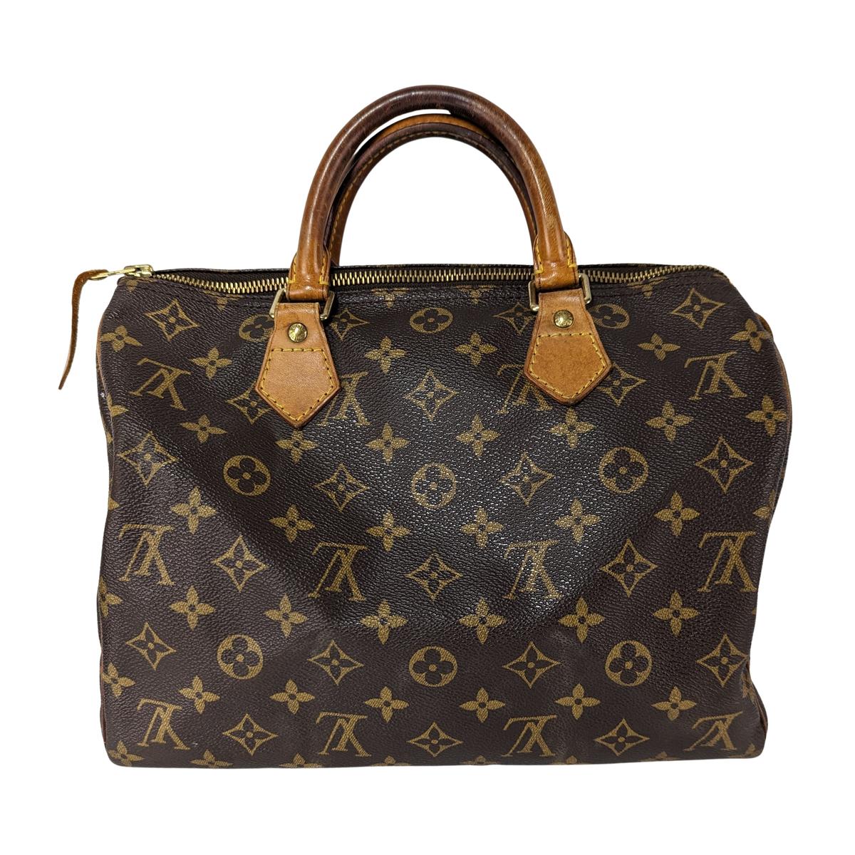 LOUIS VUITTON Speedy 30 canvas and leather handbag Brown