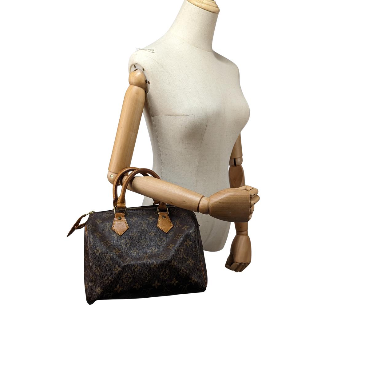 LOUIS VUITTON Speedy 25 canvas and leather handbag Brown