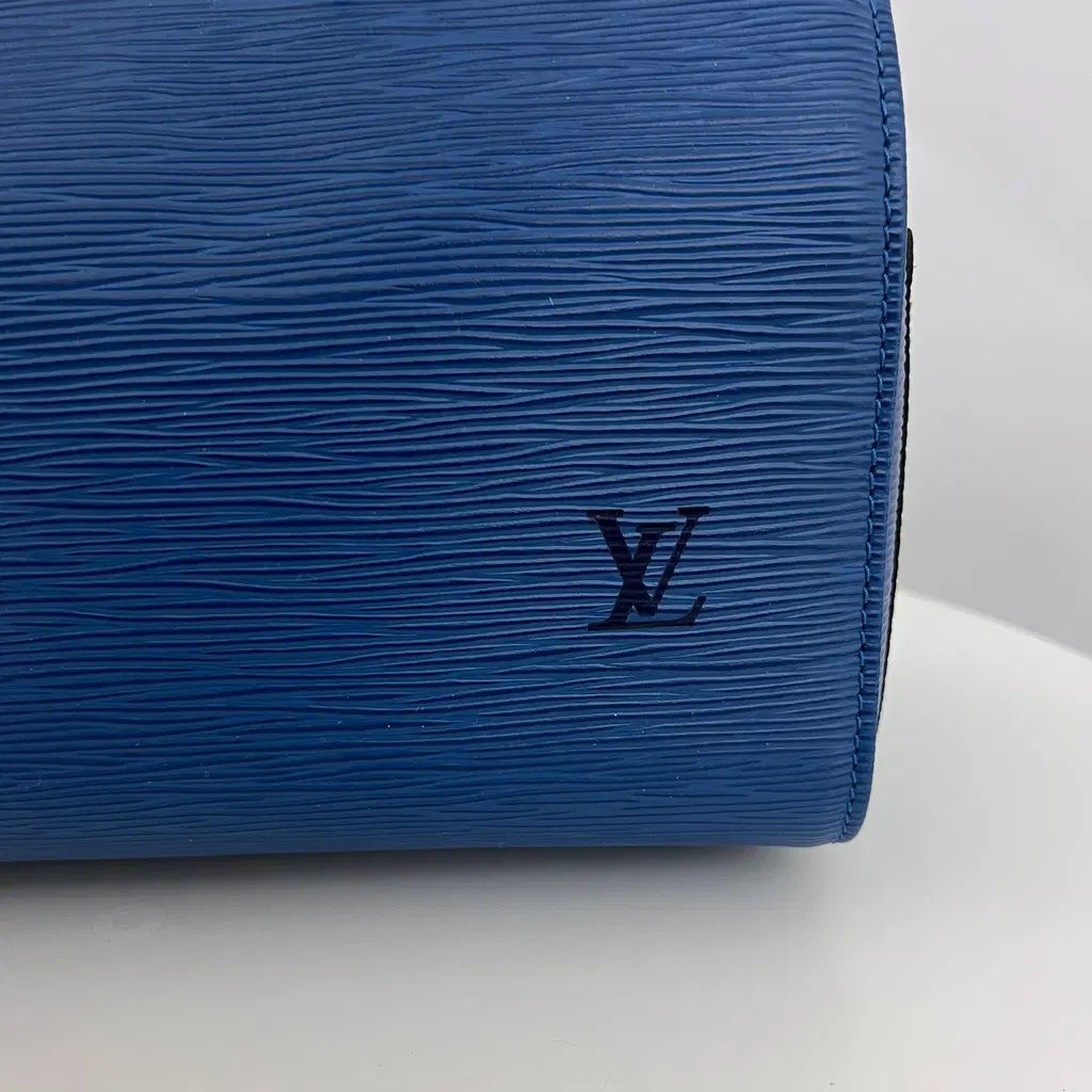 Sac LOUIS VUITTON Speedy 25 cuir épi bleu vintage 1997