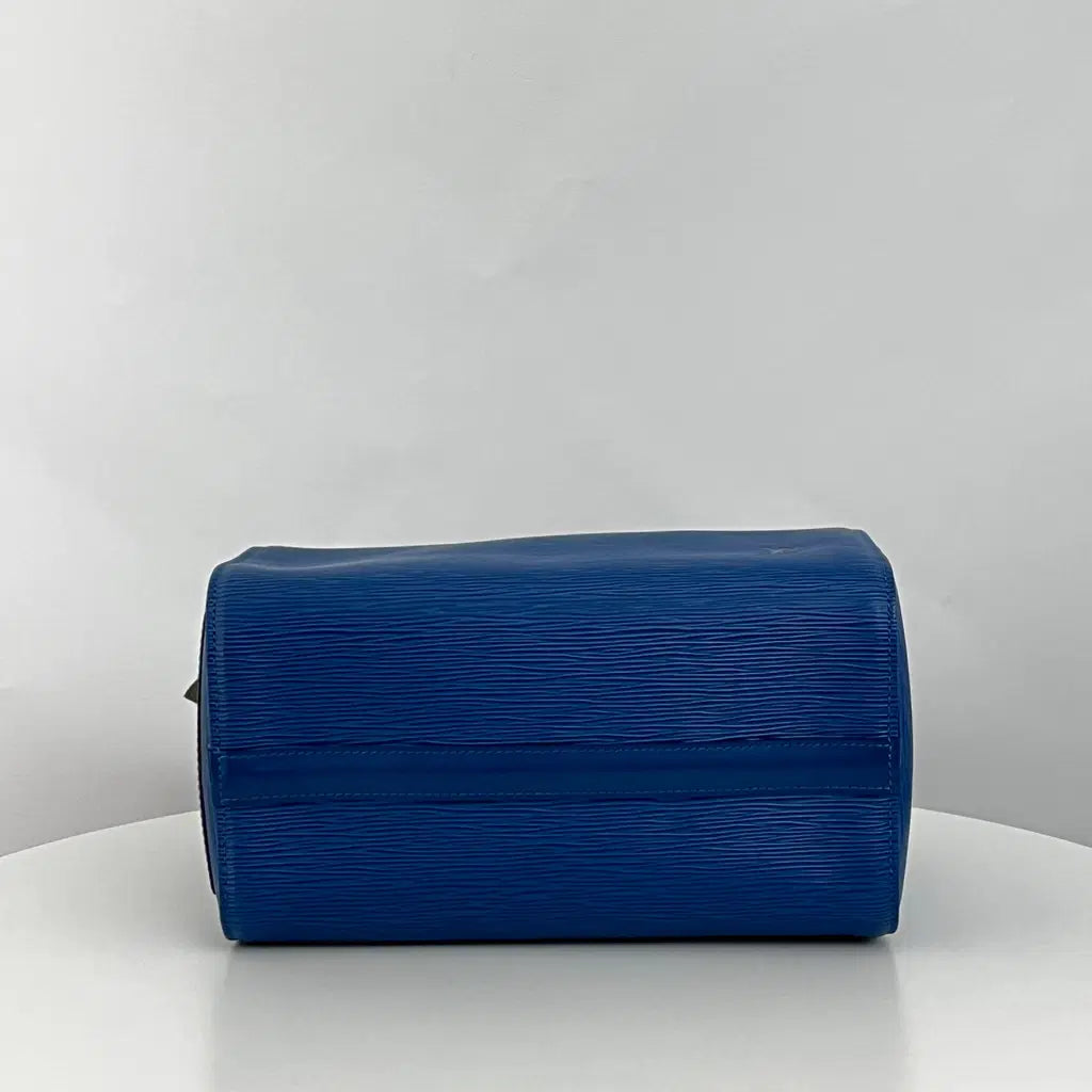 Sac LOUIS VUITTON Speedy 25 cuir épi bleu vintage 1997