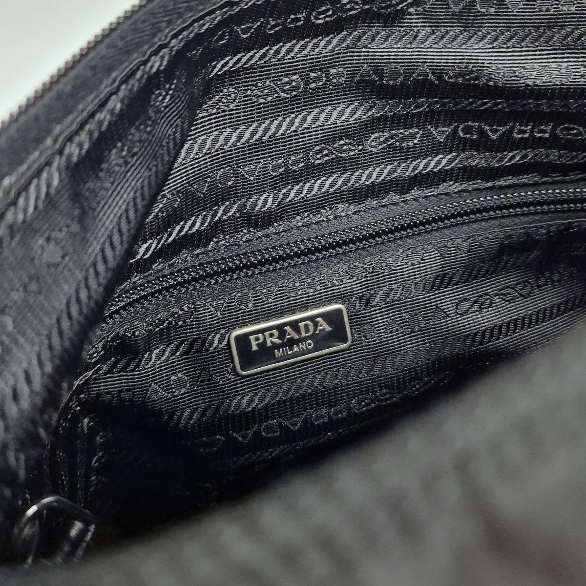 PRADA Re-nylon canvas shoulder bag Black